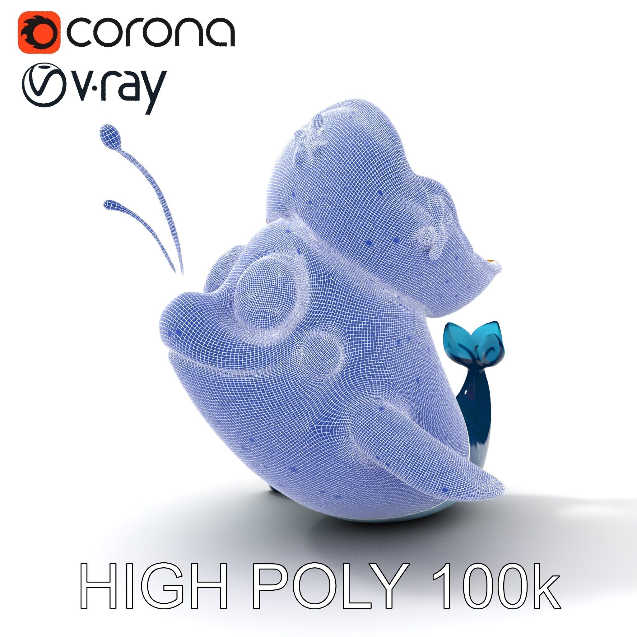 Pirate Whale Cartoon D Model Pack Low-poly 3D model_11