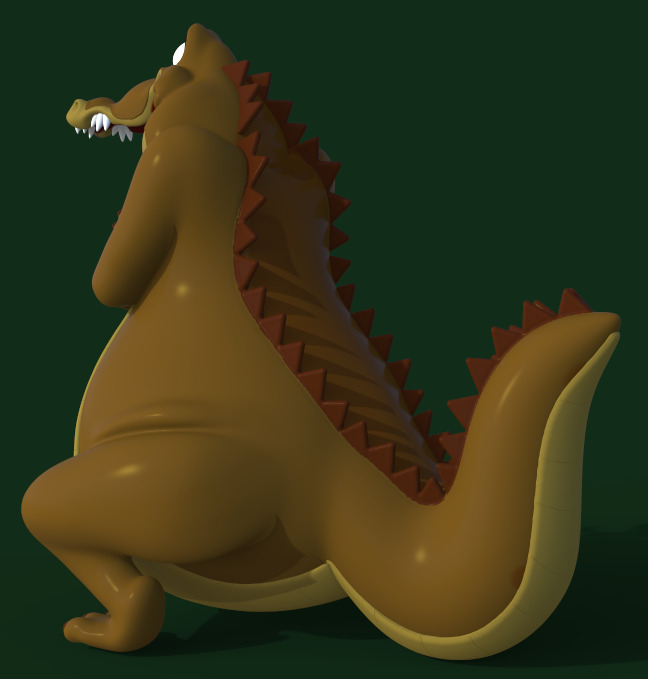LOUIS THE ALLIGATOR-THE PRINCESS AND THE FROG-parts and complete 3D print model_3