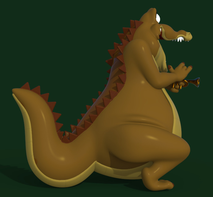 LOUIS THE ALLIGATOR-THE PRINCESS AND THE FROG-parts and complete 3D print model_5
