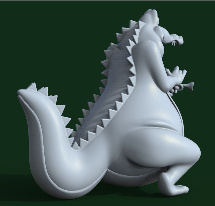 LOUIS THE ALLIGATOR-THE PRINCESS AND THE FROG-parts and complete 3D print model_12