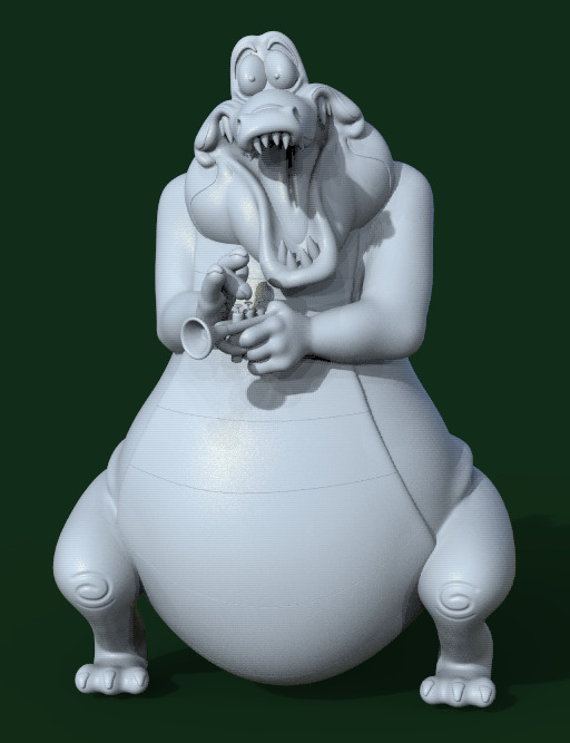 LOUIS THE ALLIGATOR-THE PRINCESS AND THE FROG-parts and complete 3D print model_14