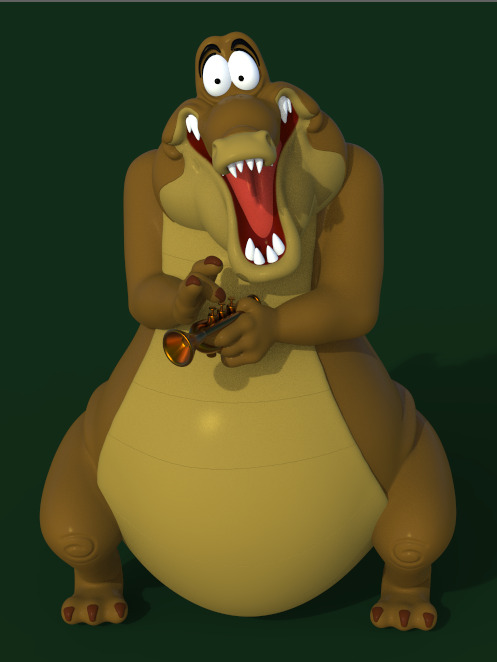 LOUIS THE ALLIGATOR-THE PRINCESS AND THE FROG-parts and complete 3D print model_7