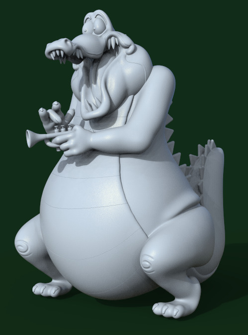 LOUIS THE ALLIGATOR-THE PRINCESS AND THE FROG-parts and complete 3D print model_8