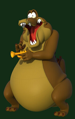 LOUIS THE ALLIGATOR-THE PRINCESS AND THE FROG-parts and complete 3D print model