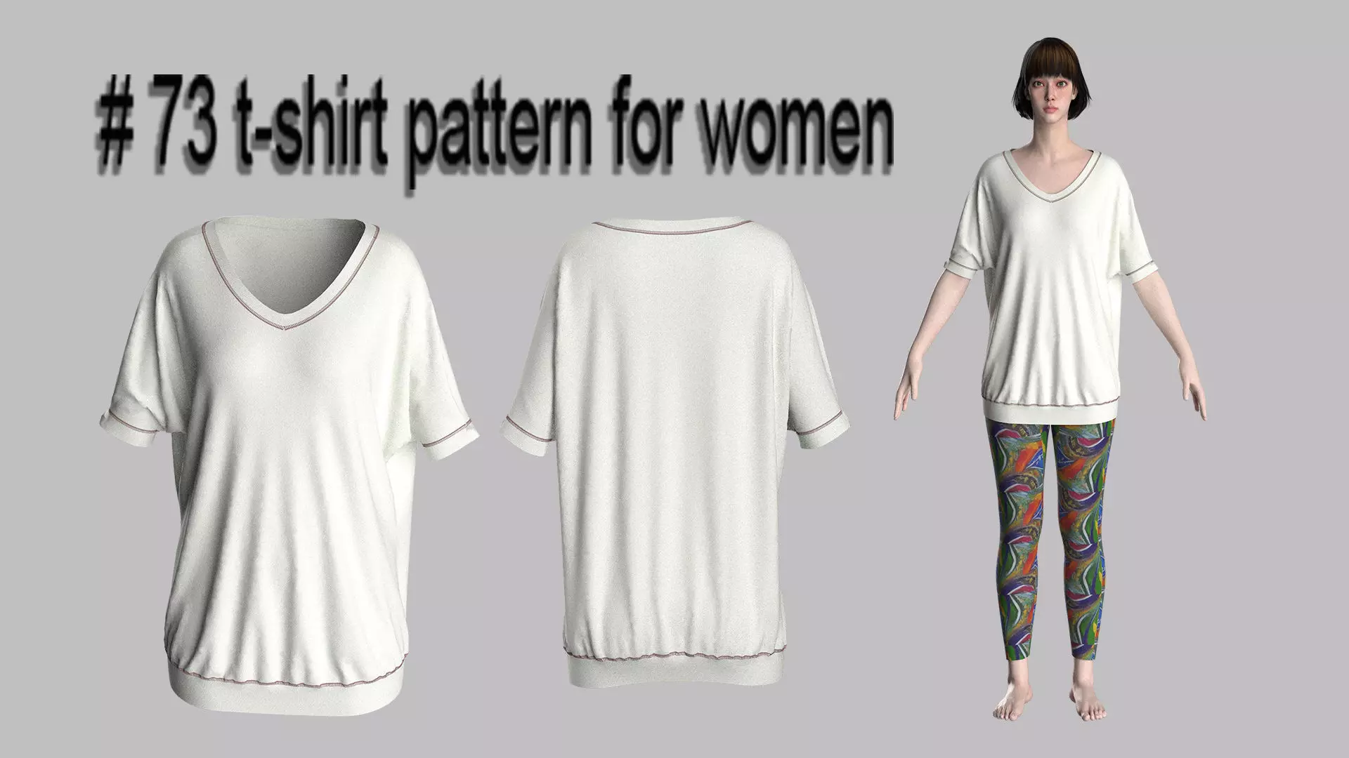 73 t-shirt for women 3D print model_0