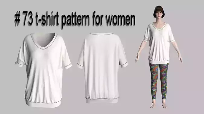 73 t-shirt for women 3D print model