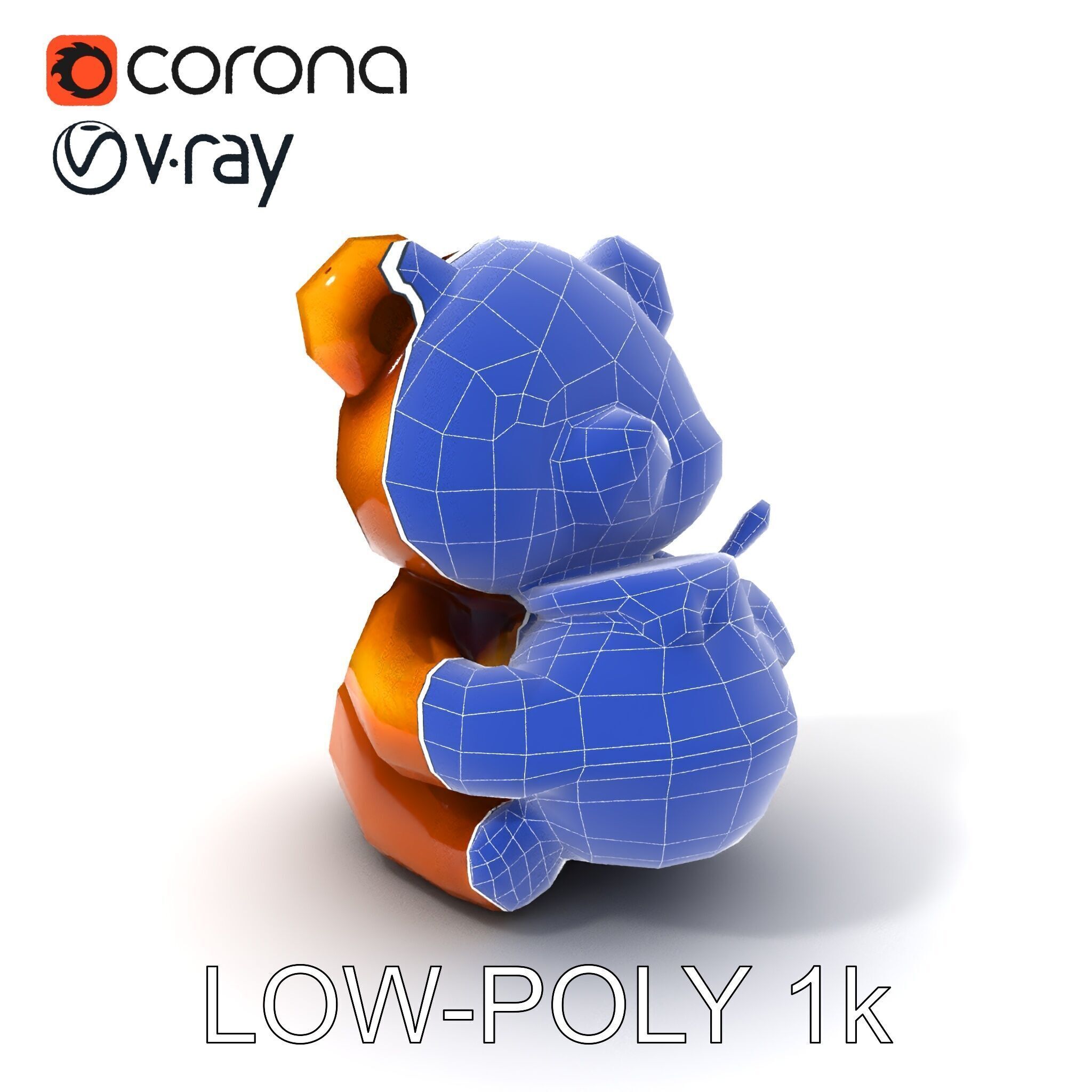 Cartoon Bear with Honey Jar Model Pack Low-poly 3D model_21