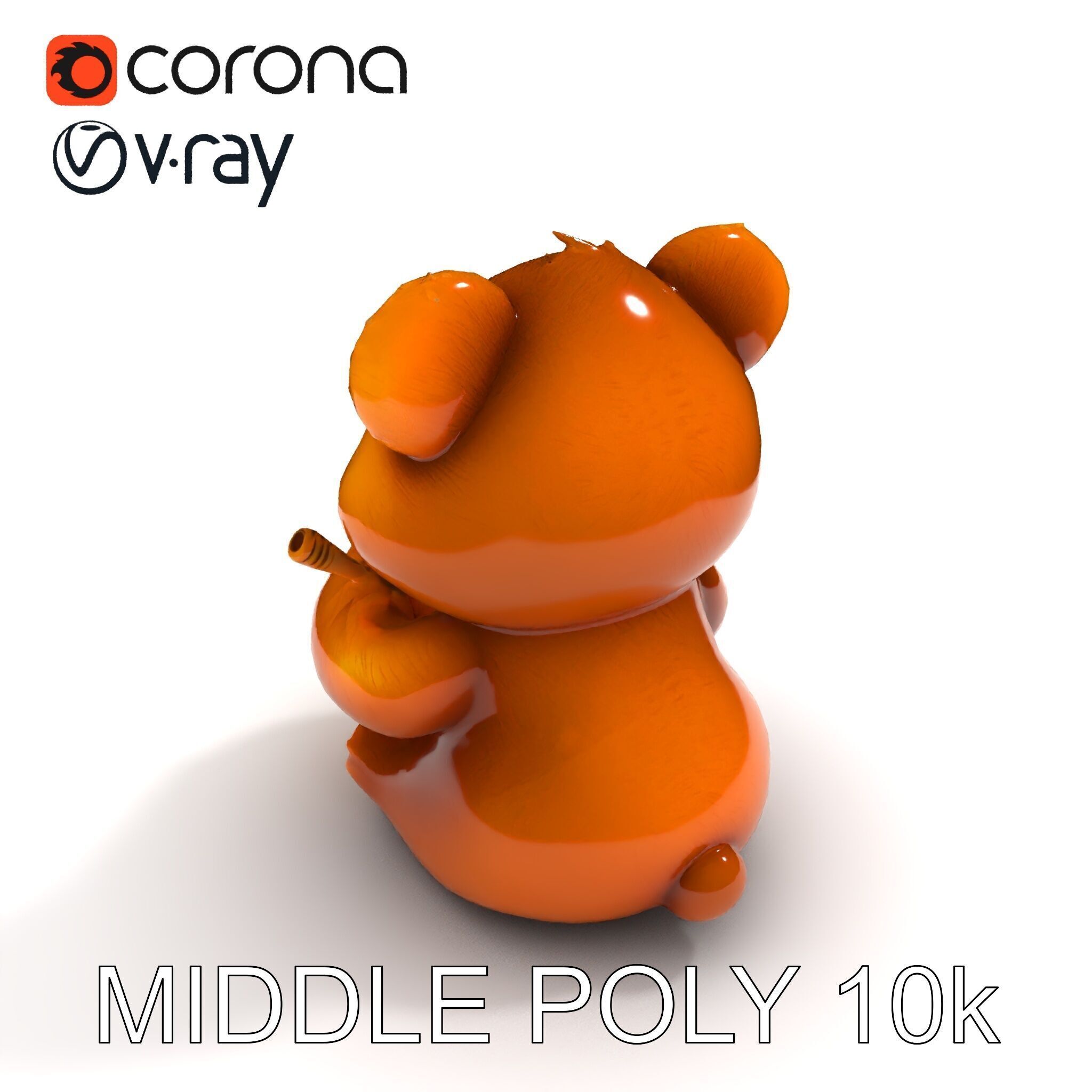 Cartoon Bear with Honey Jar Model Pack Low-poly 3D model_6