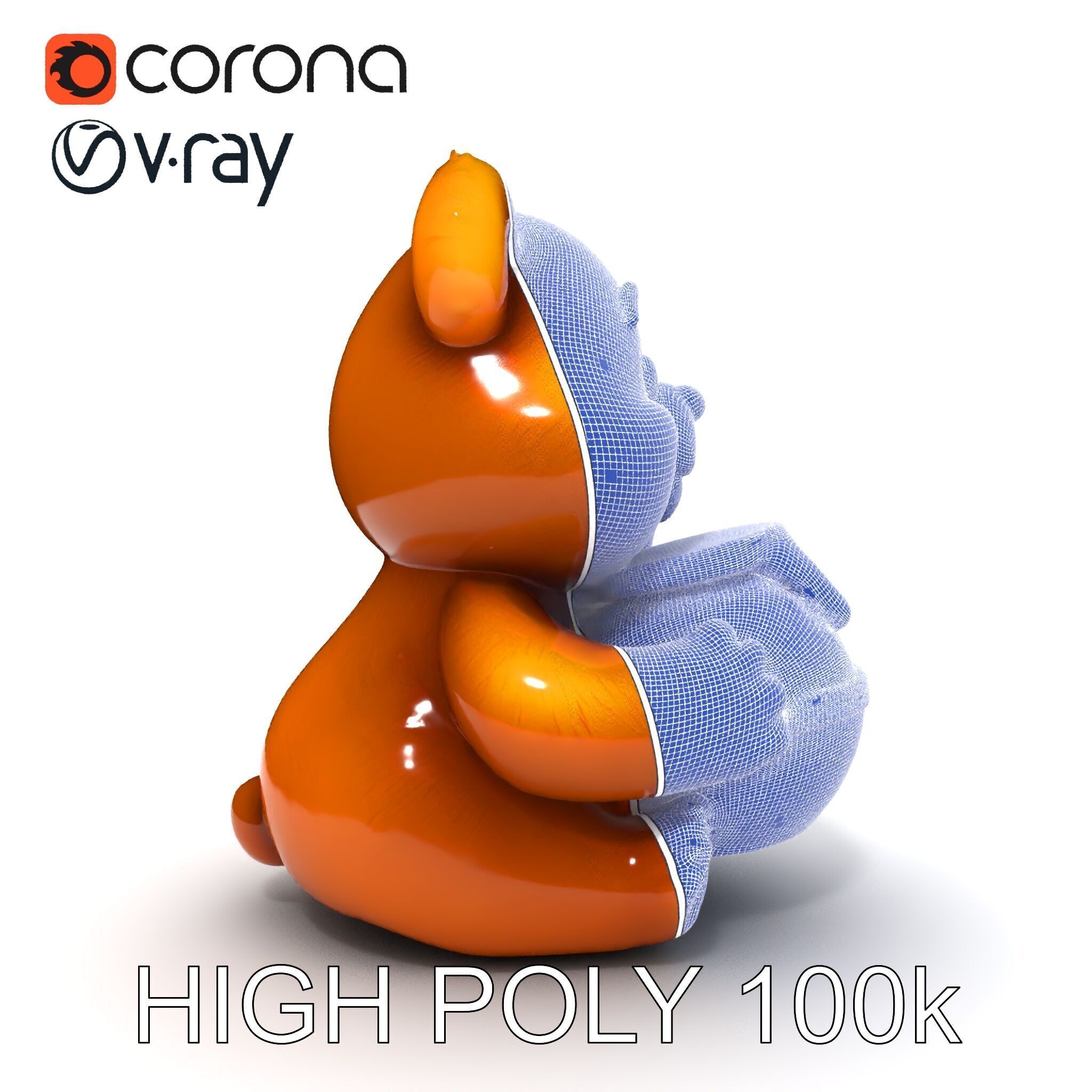 Cartoon Bear with Honey Jar Model Pack Low-poly 3D model_19