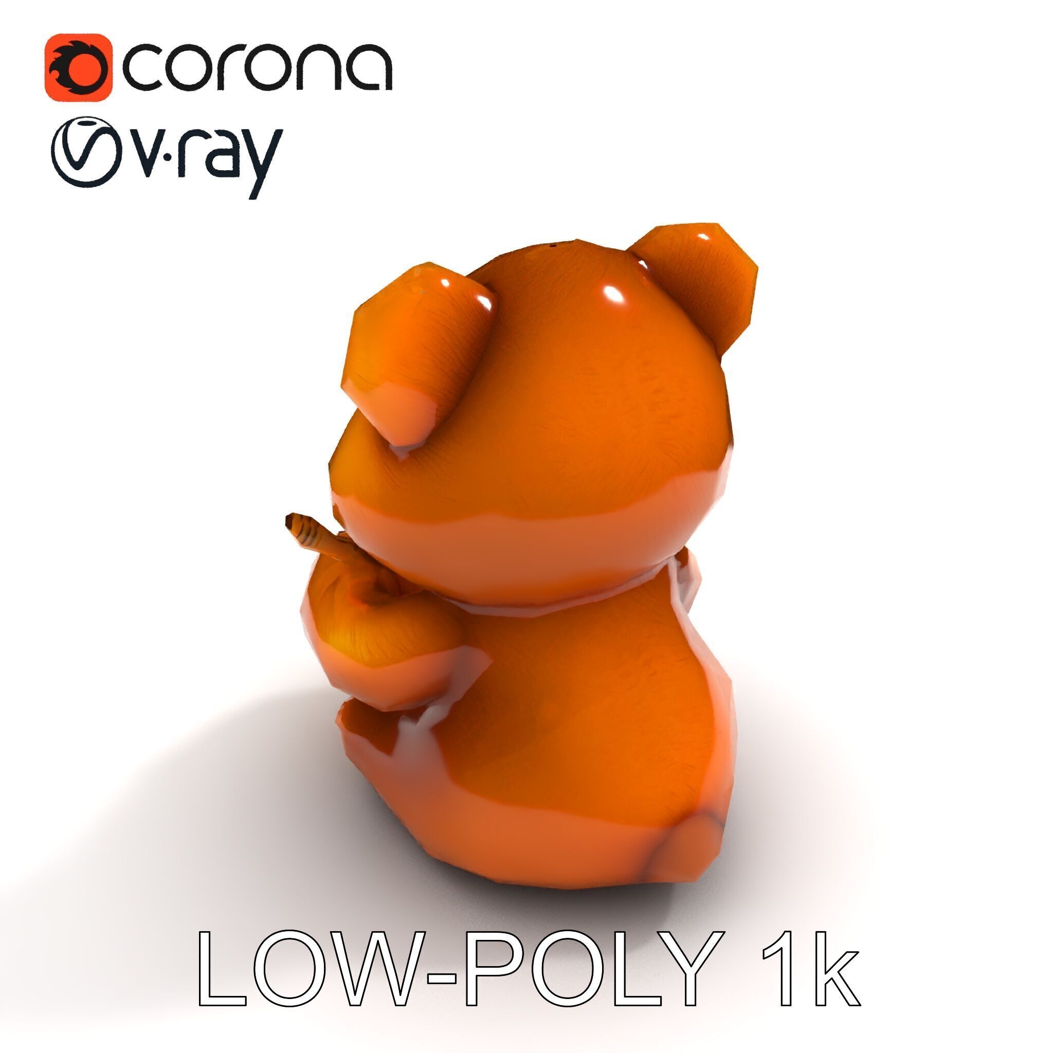 Cartoon Bear with Honey Jar Model Pack Low-poly 3D model_27