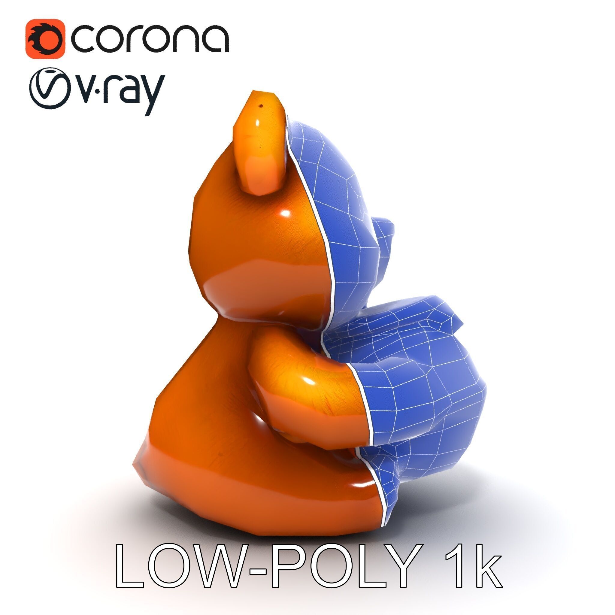 Cartoon Bear with Honey Jar Model Pack Low-poly 3D model_15