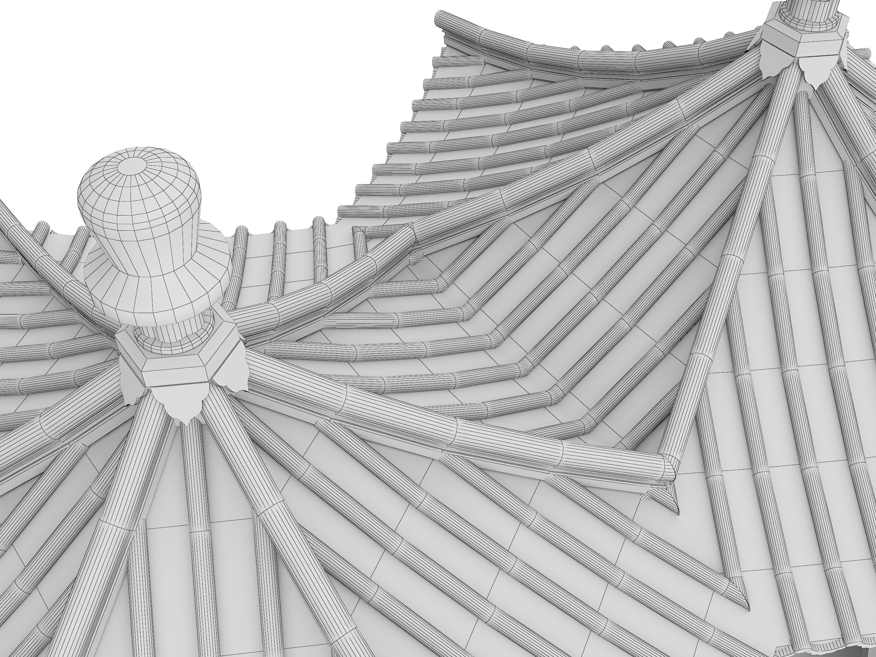 Chinese architecture Low-poly 3D model_7
