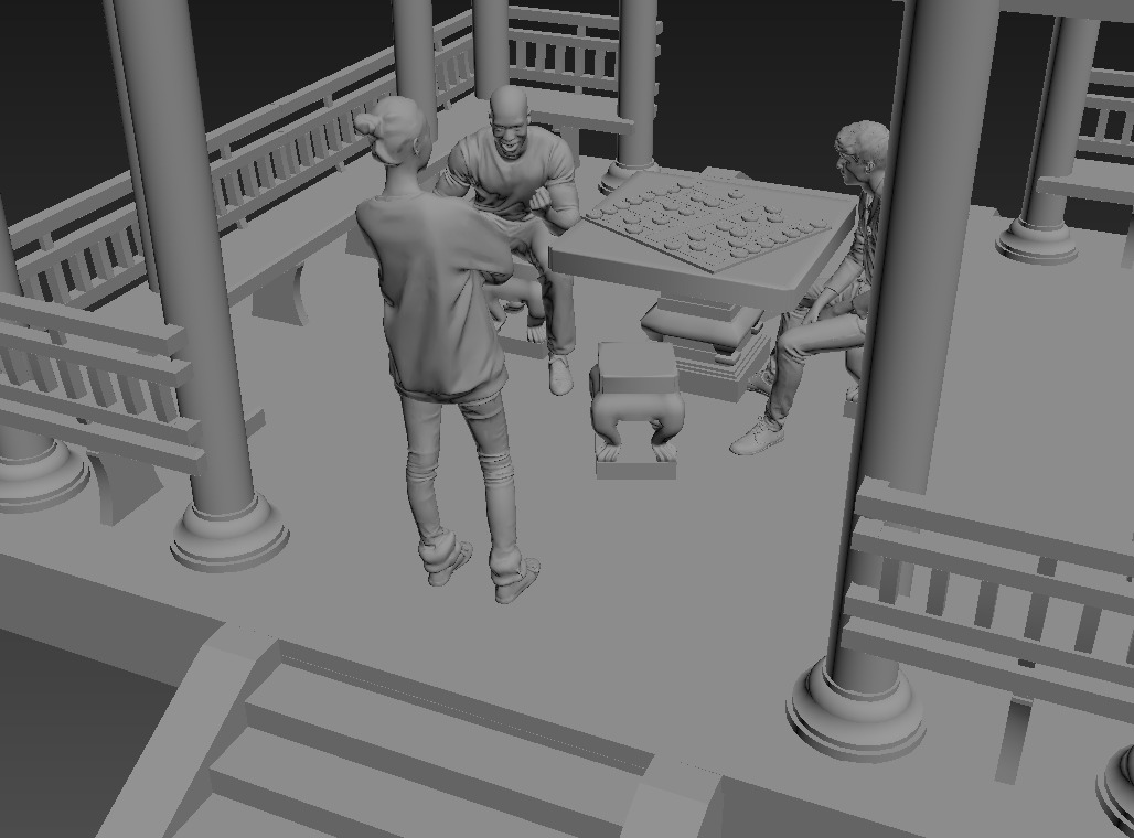 Chinese architecture Low-poly 3D model_12