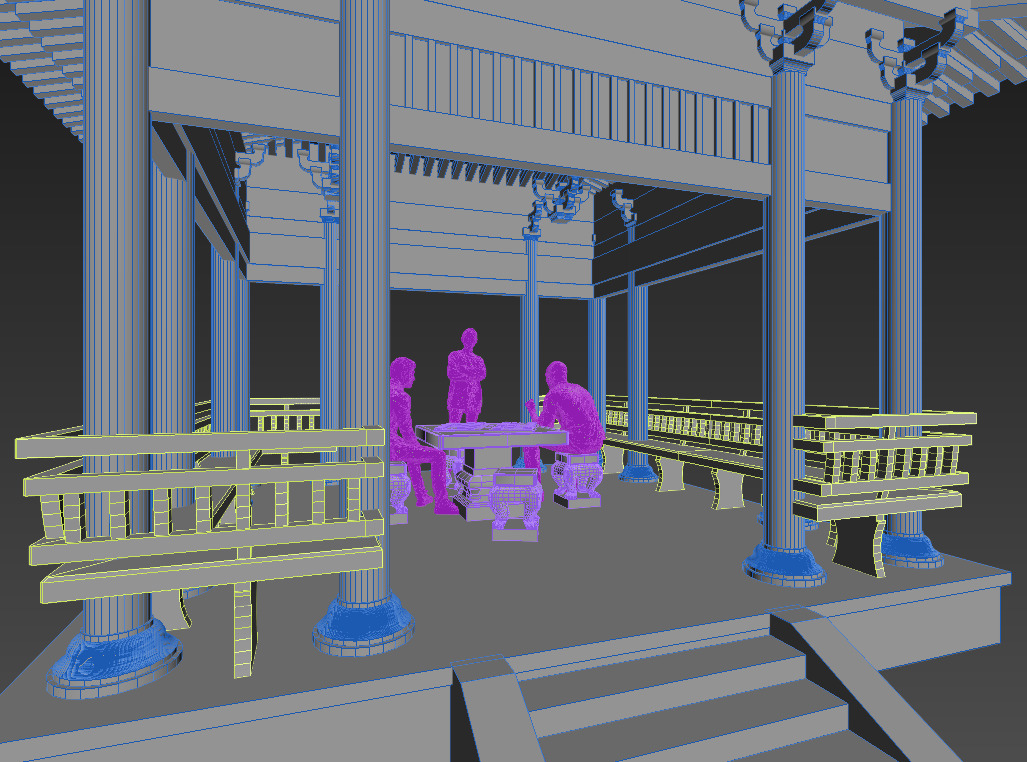 Chinese architecture Low-poly 3D model_15