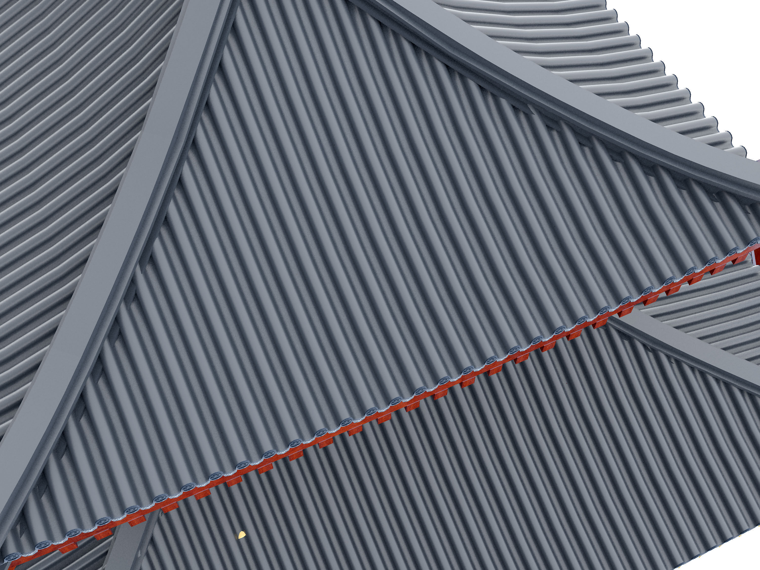 Chinese architecture Low-poly 3D model_4