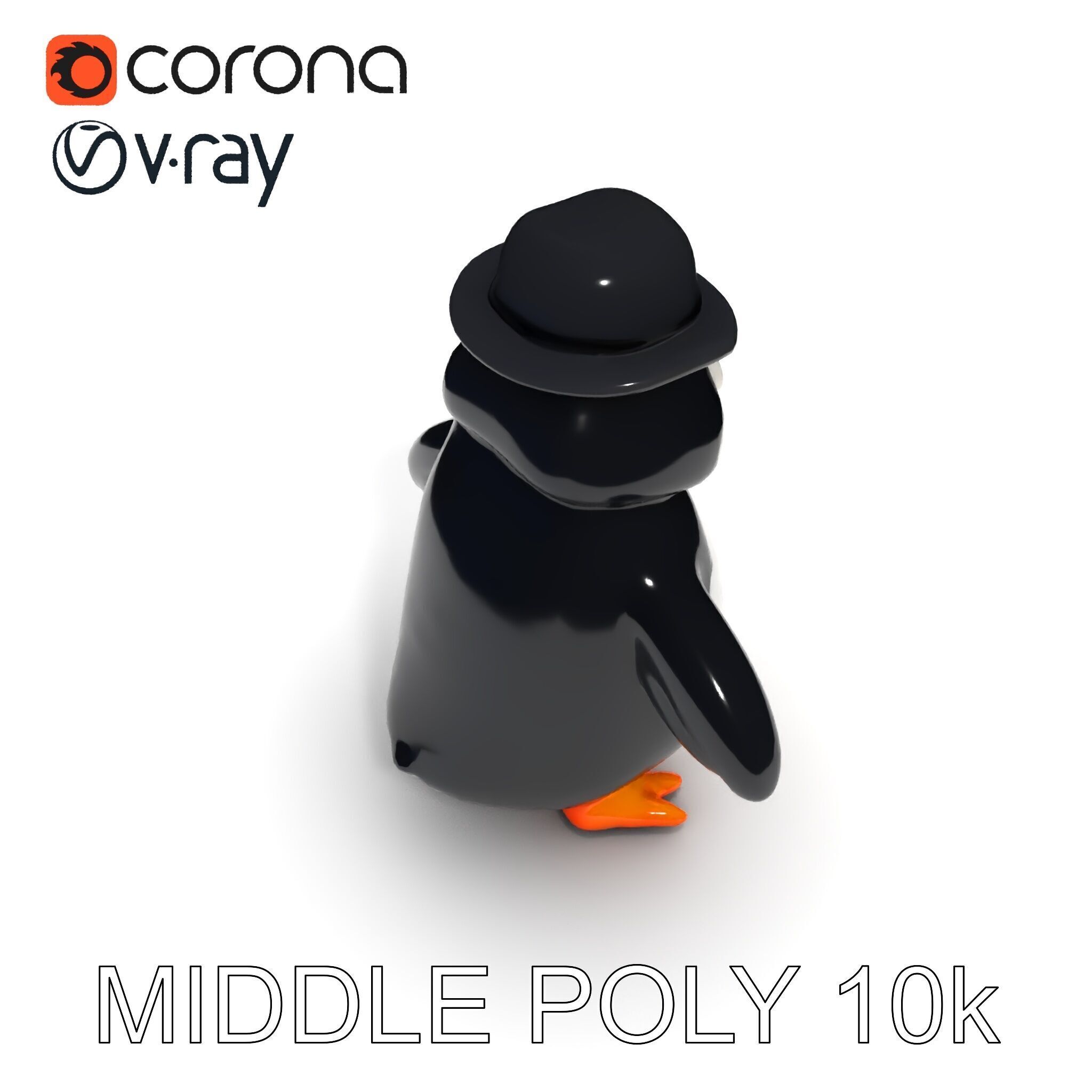 Charming Penguin Character Model Pack Low-poly 3D model_6