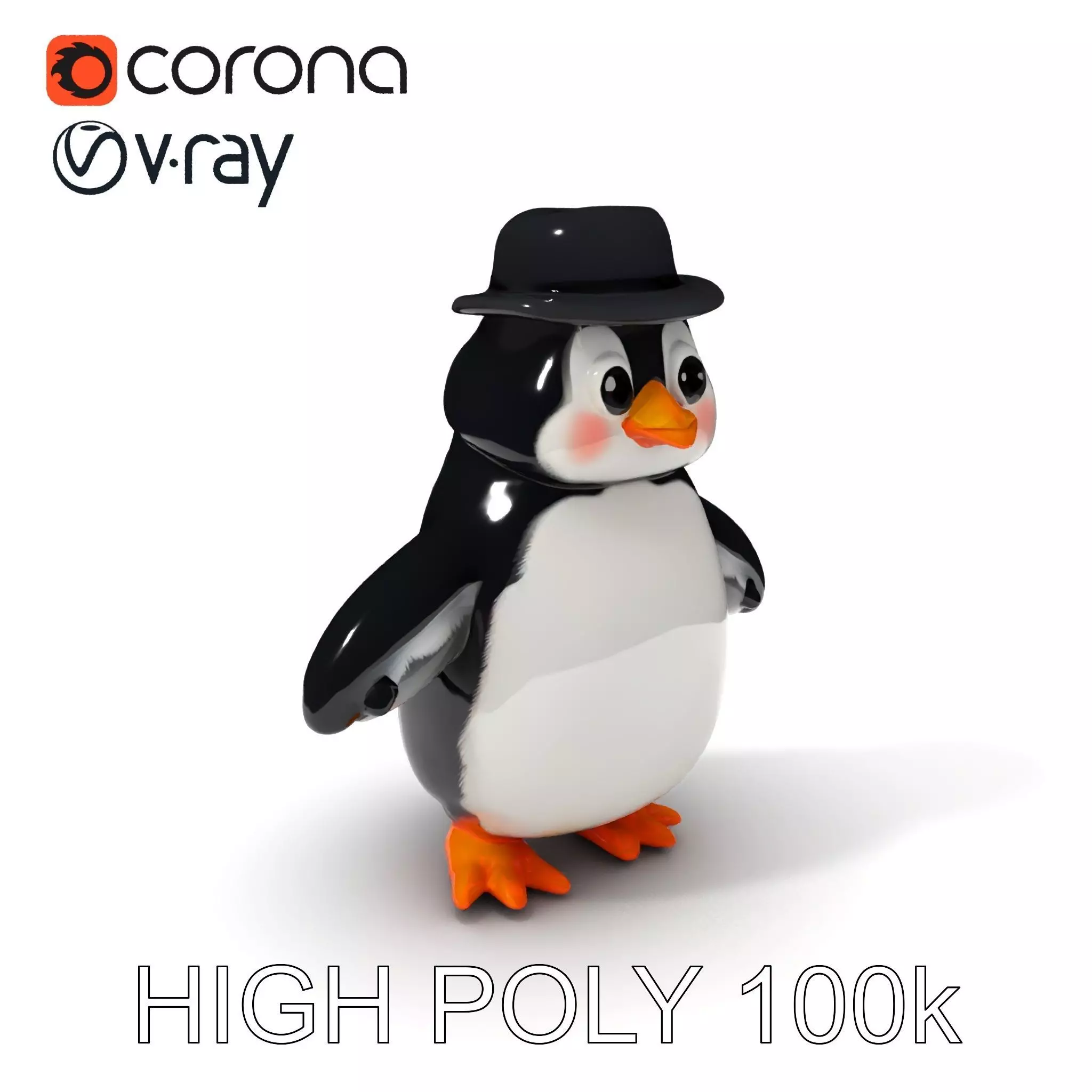 Charming Penguin Character Model Pack Low-poly 3D model_0