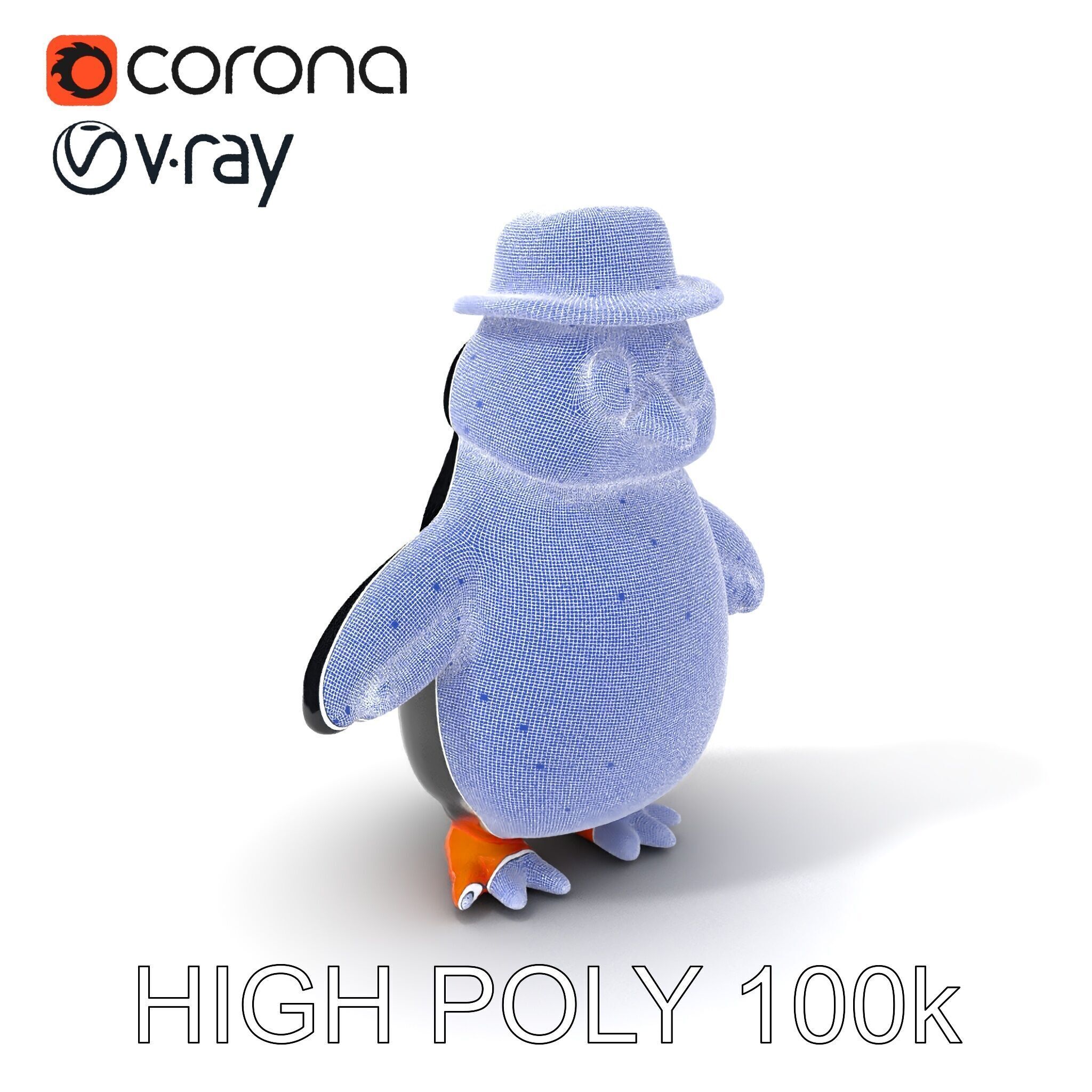 Charming Penguin Character Model Pack Low-poly 3D model_3