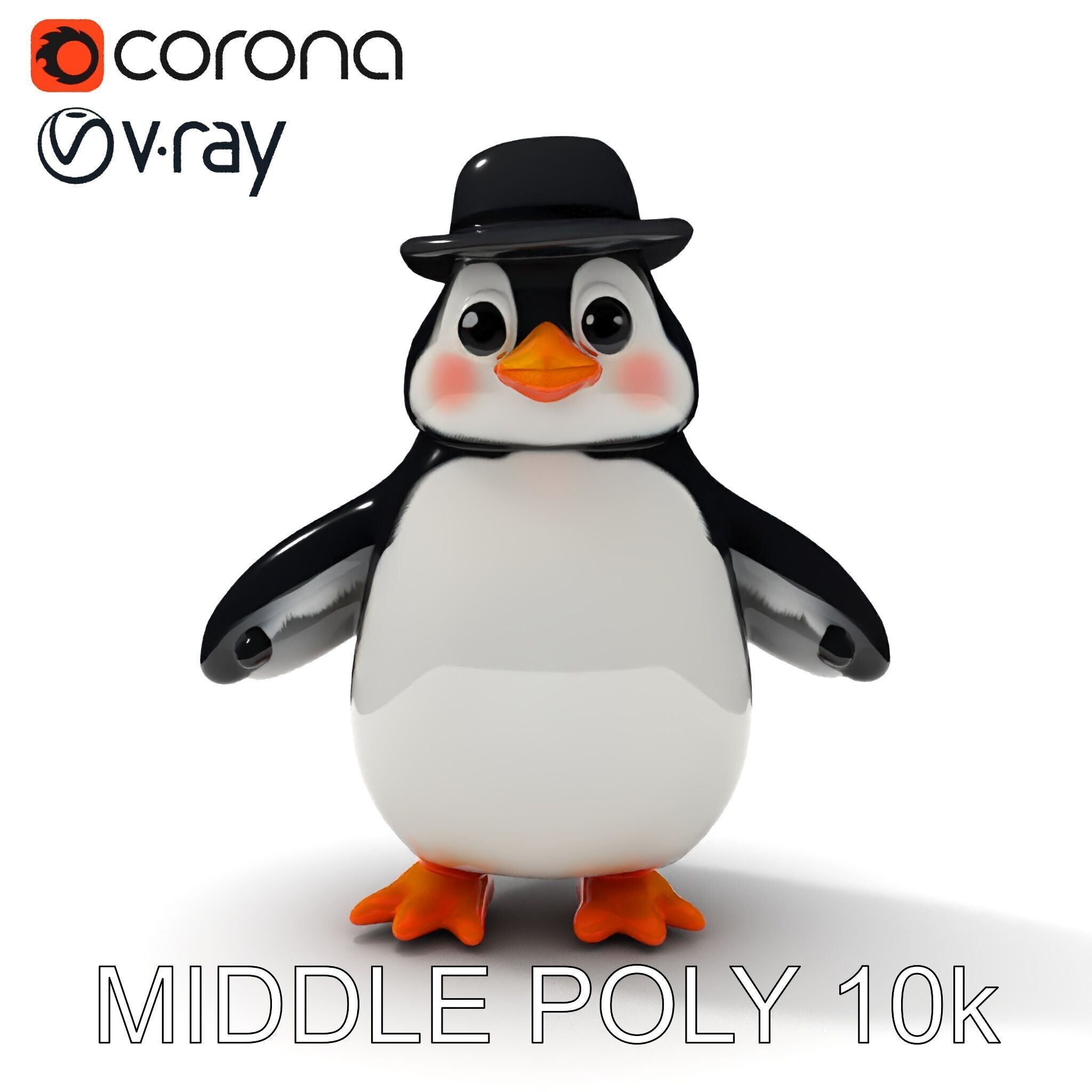 Charming Penguin Character Model Pack Low-poly 3D model_24