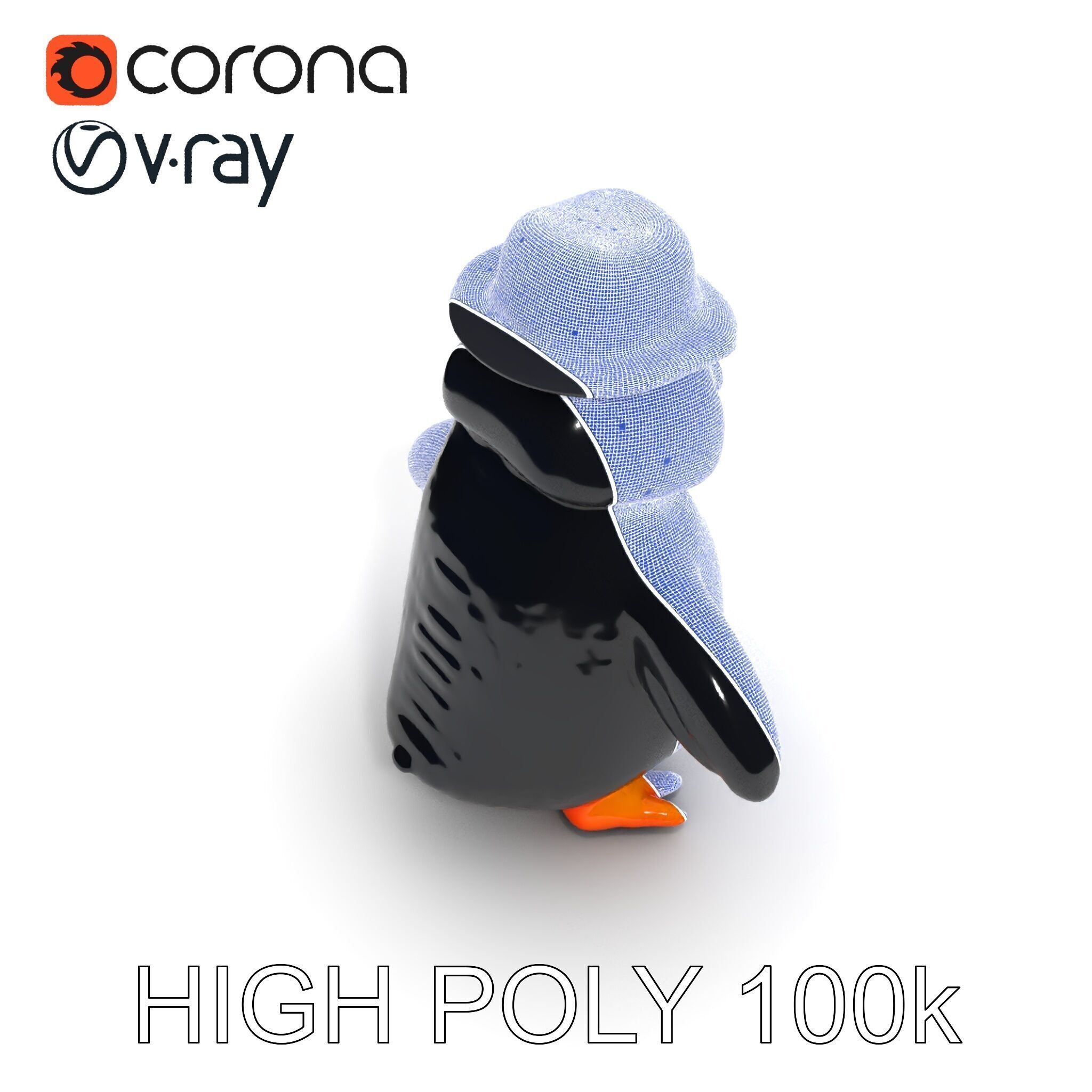 Charming Penguin Character Model Pack Low-poly 3D model_35