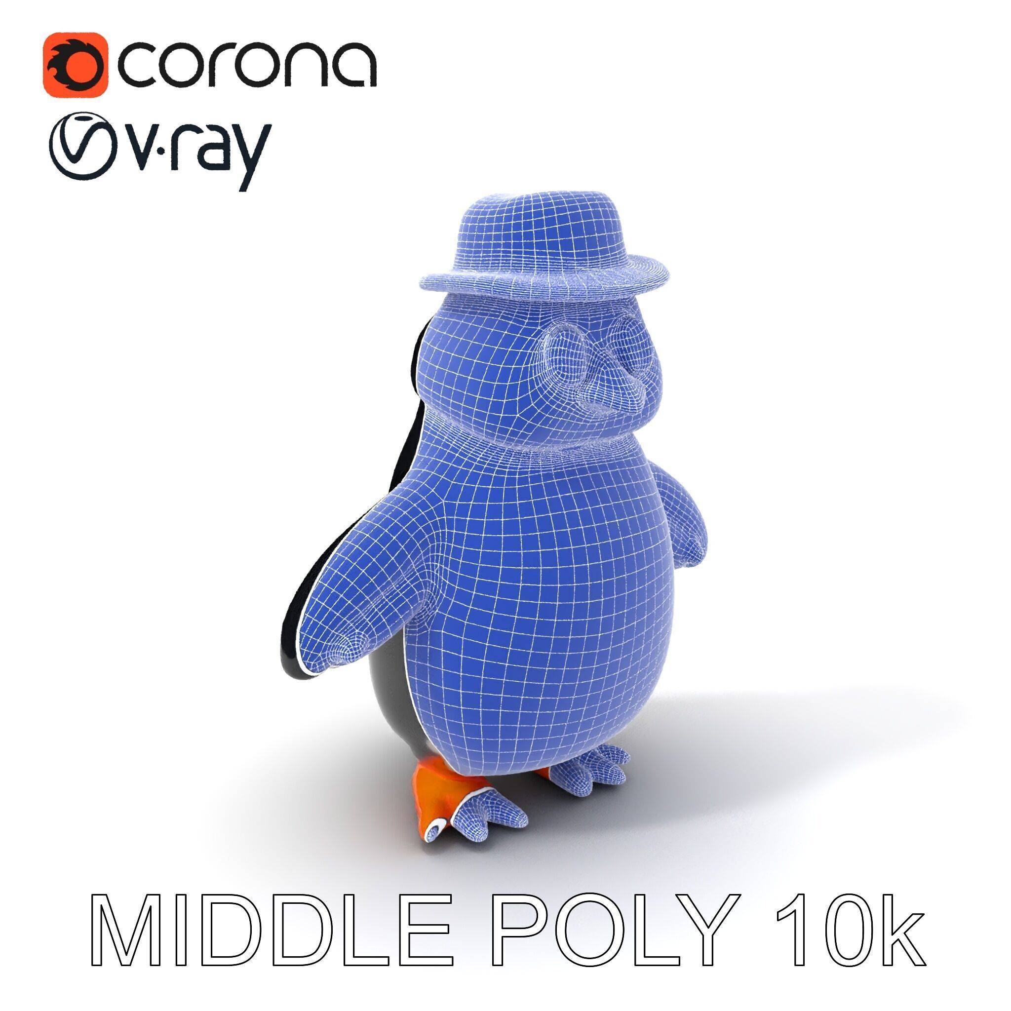 Charming Penguin Character Model Pack Low-poly 3D model_8