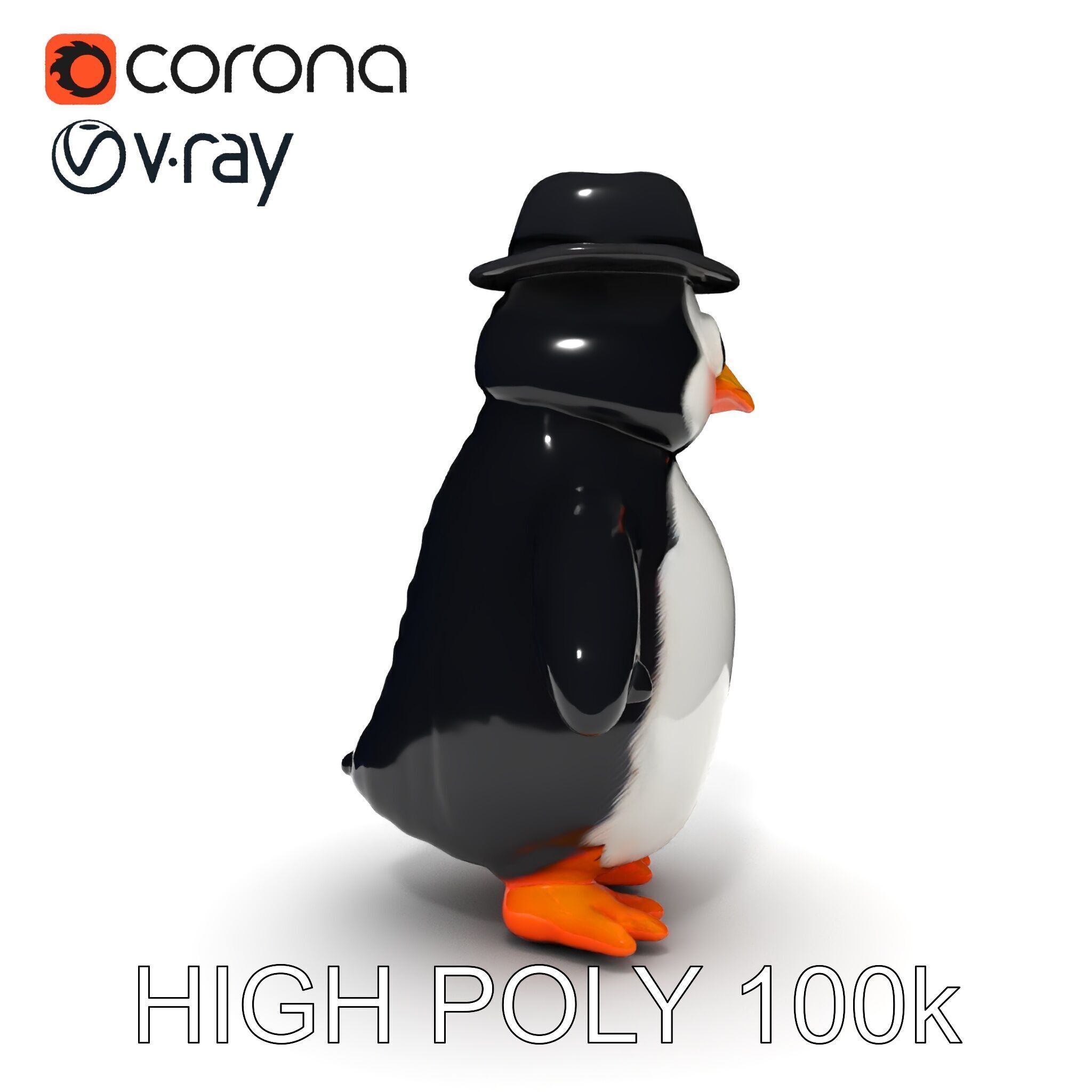 Charming Penguin Character Model Pack Low-poly 3D model_13