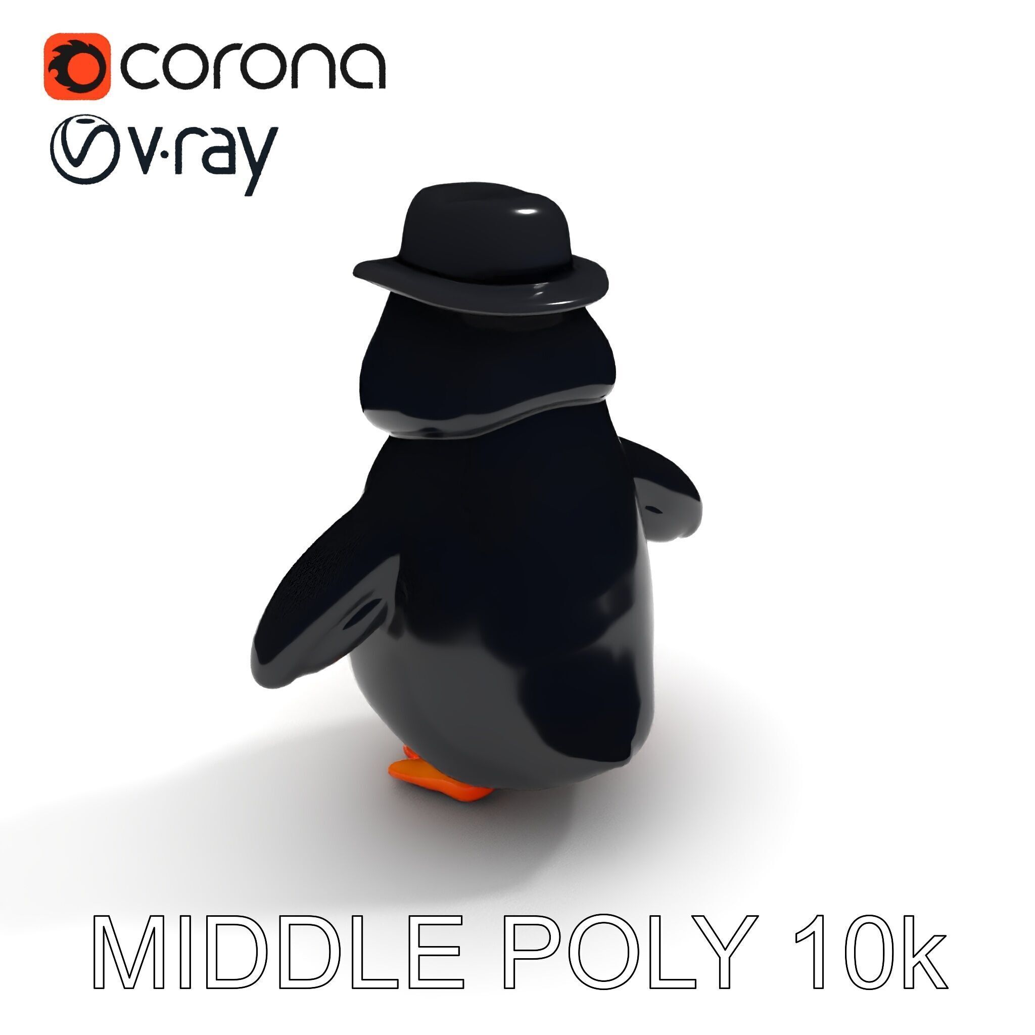 Charming Penguin Character Model Pack Low-poly 3D model_11