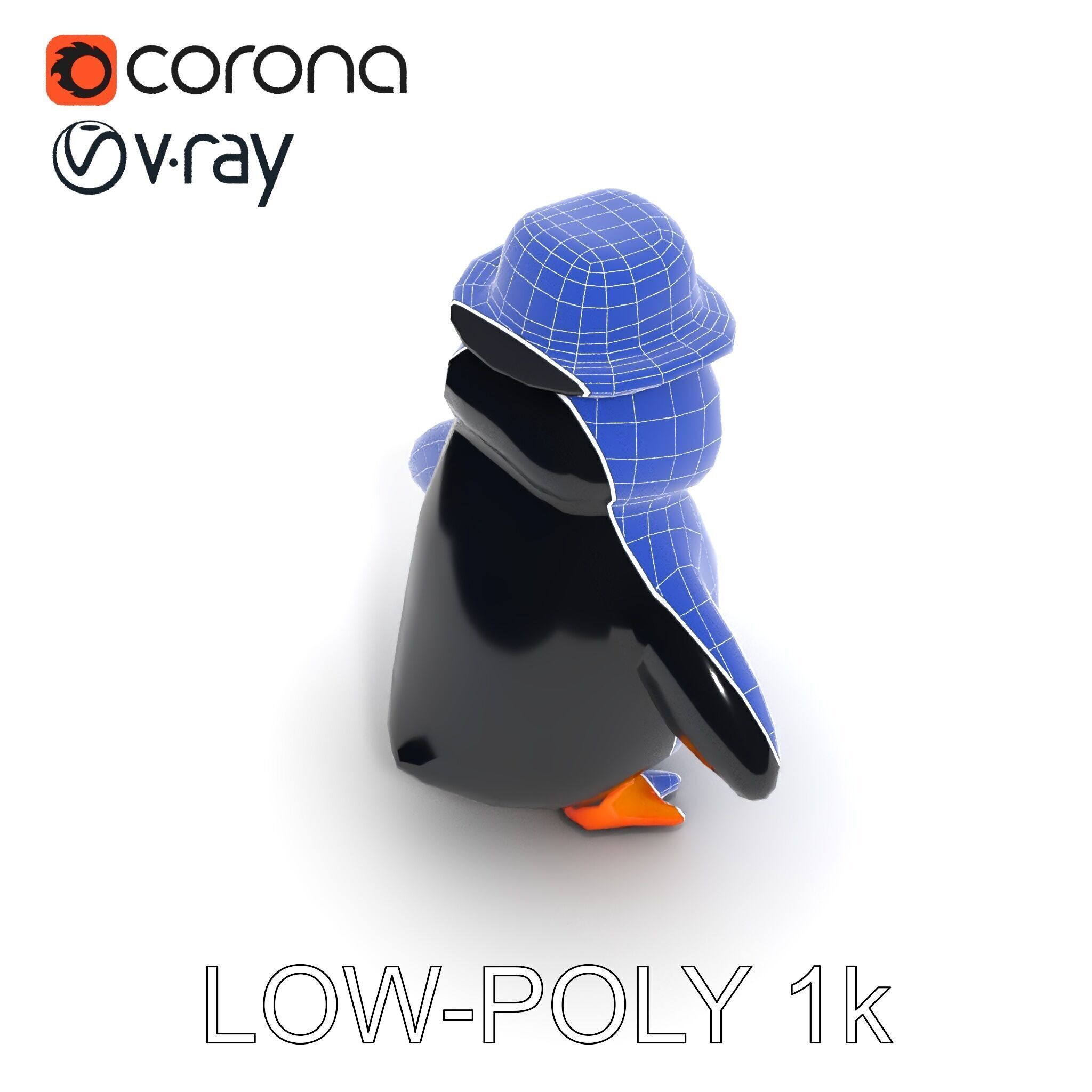 Charming Penguin Character Model Pack Low-poly 3D model_12