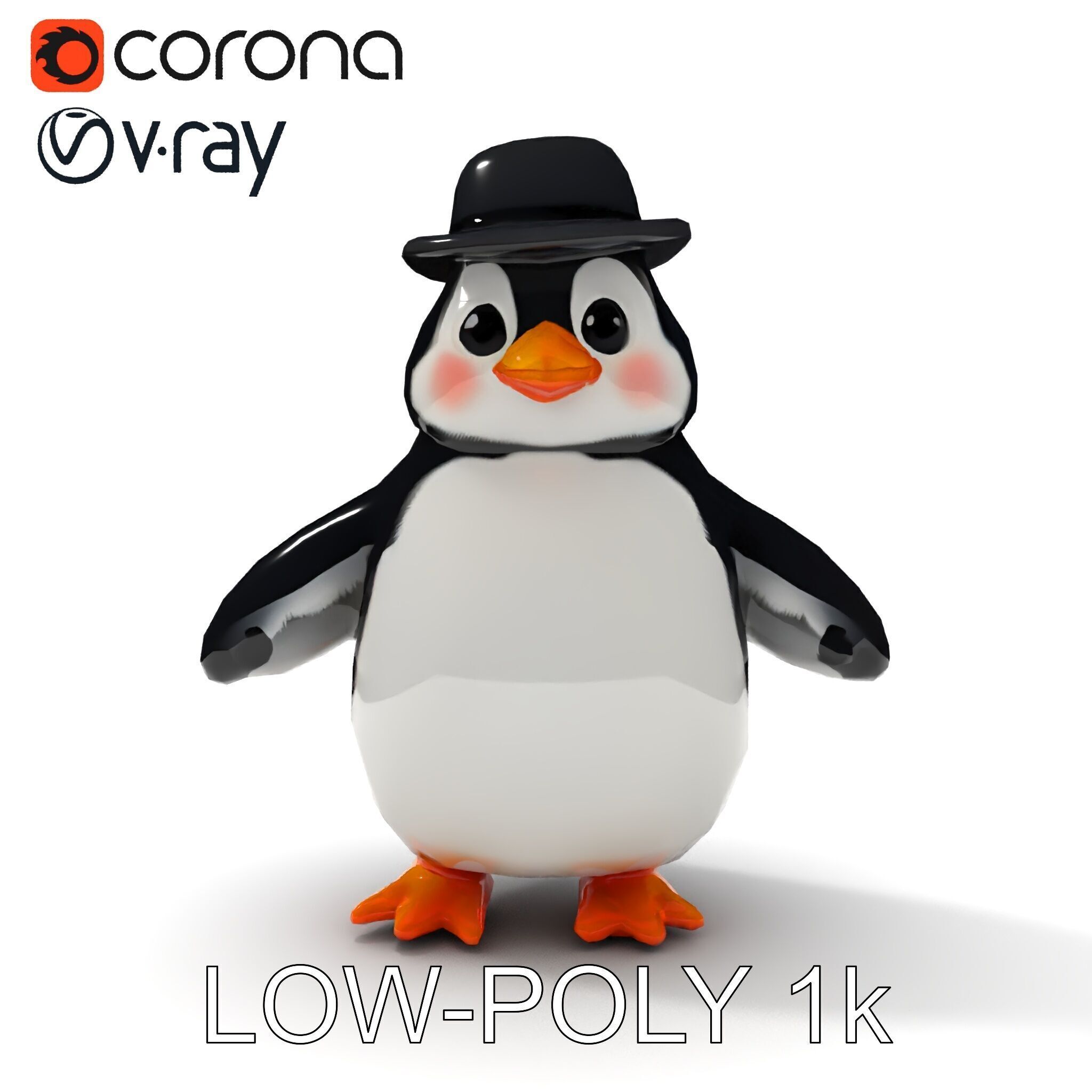 Charming Penguin Character Model Pack Low-poly 3D model_15
