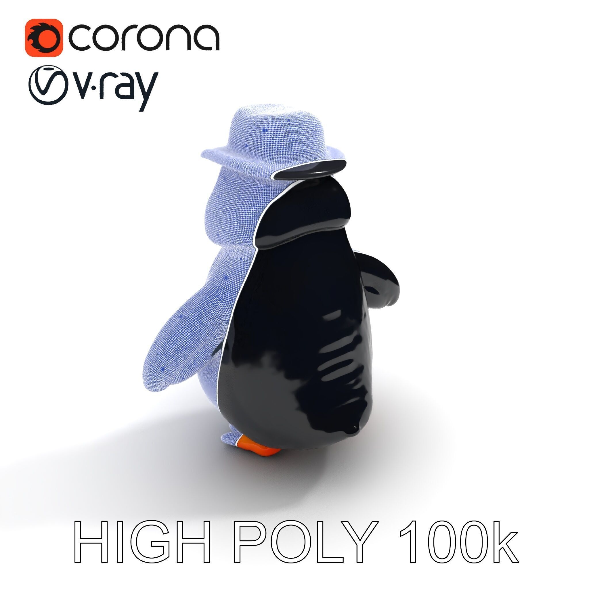 Charming Penguin Character Model Pack Low-poly 3D model_10