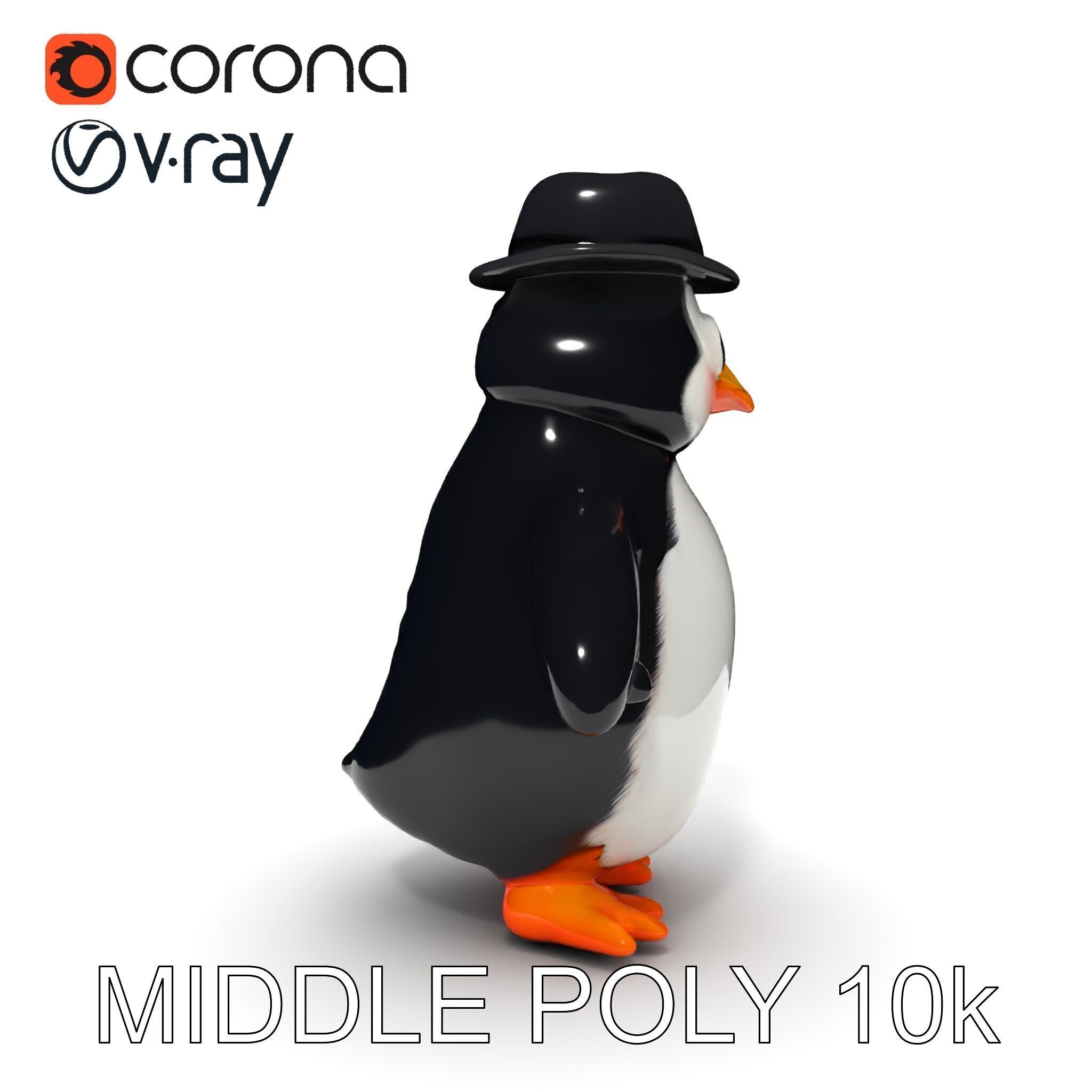 Charming Penguin Character Model Pack Low-poly 3D model_16