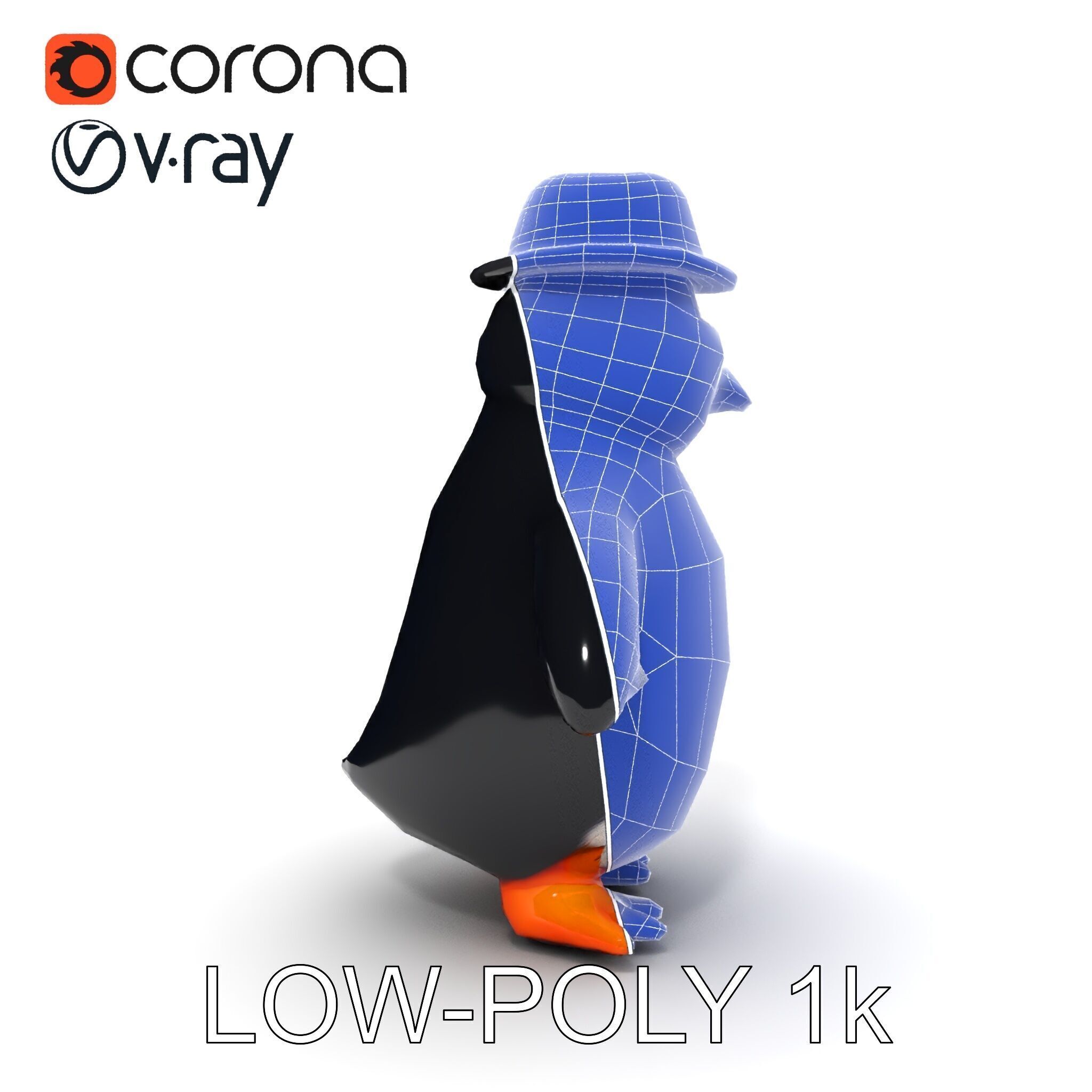 Charming Penguin Character Model Pack Low-poly 3D model_34