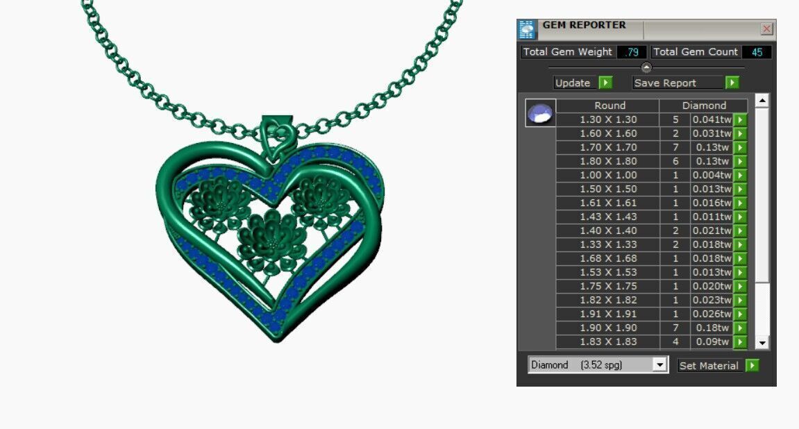 Heart Pendants 3D print model_3