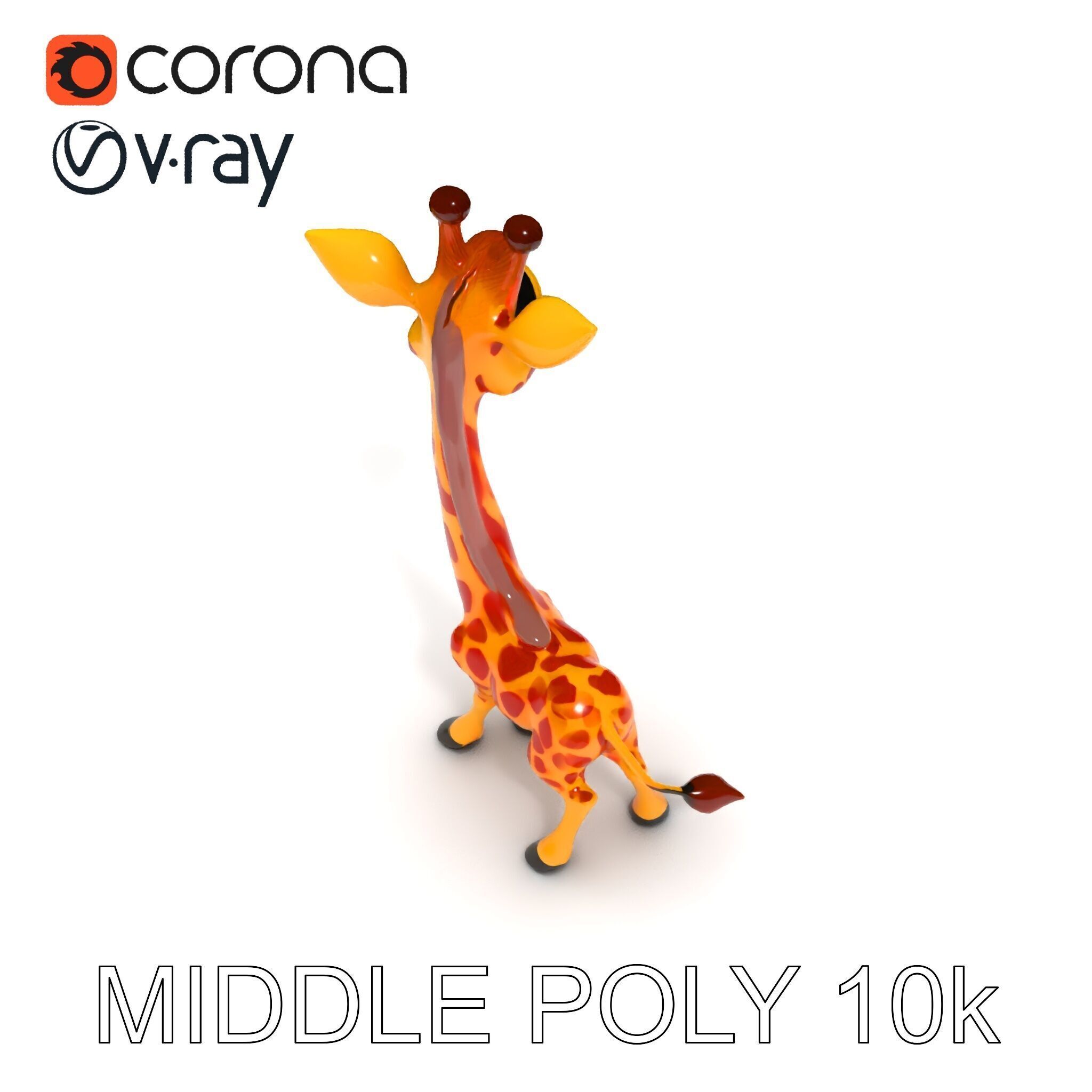 Cartoon Giraffe Model Pack for Animations and Games Low-poly 3D model_21