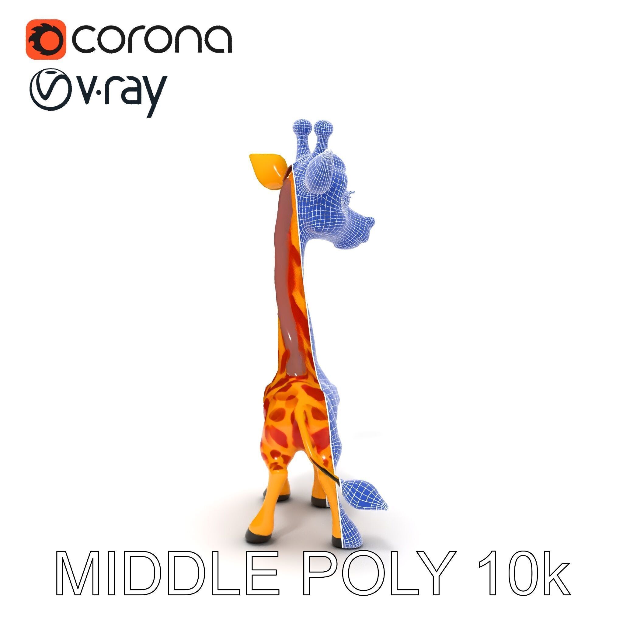 Cartoon Giraffe Model Pack for Animations and Games Low-poly 3D model_19