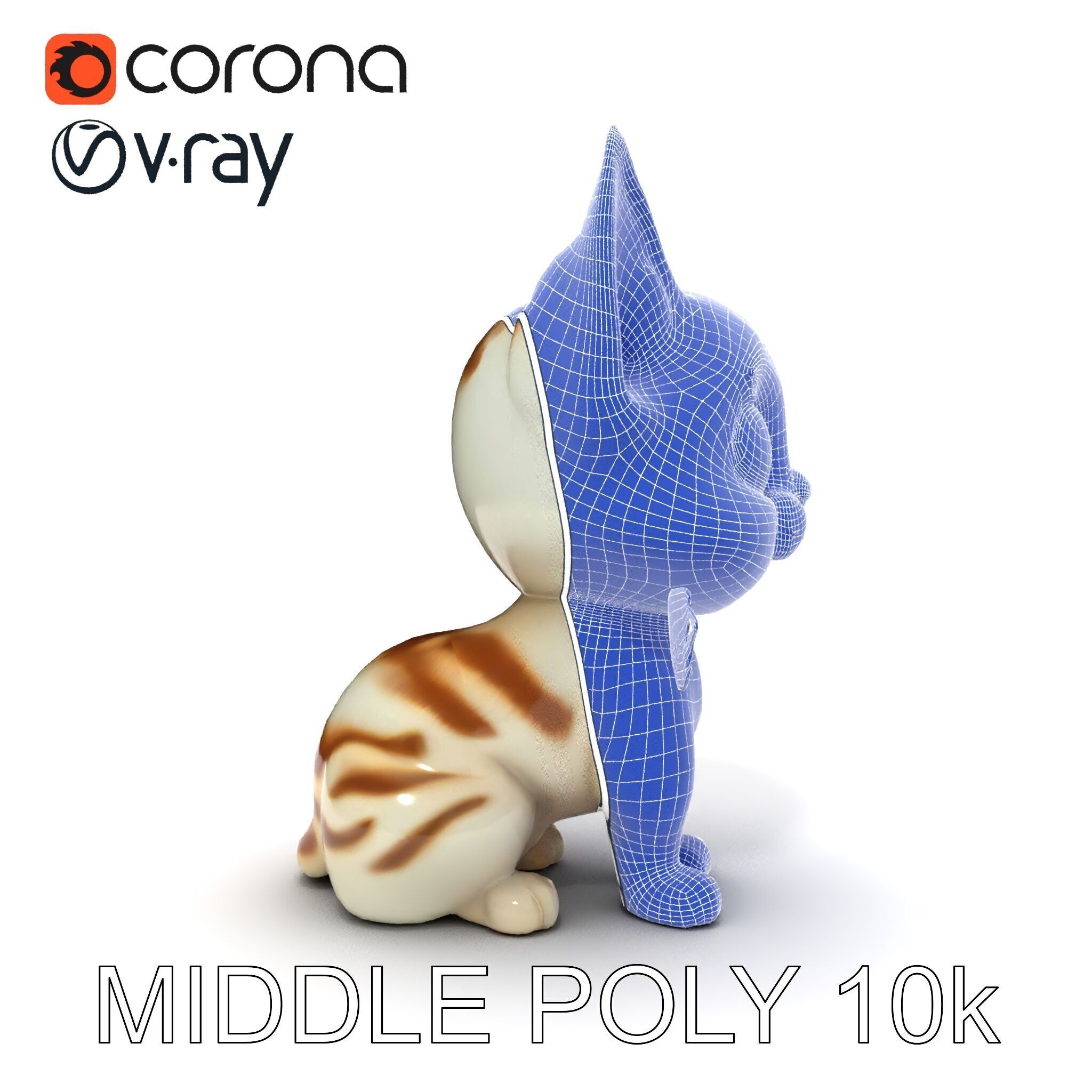 Adorable Kitten with Butterfly Model Pack Low-poly 3D model_22