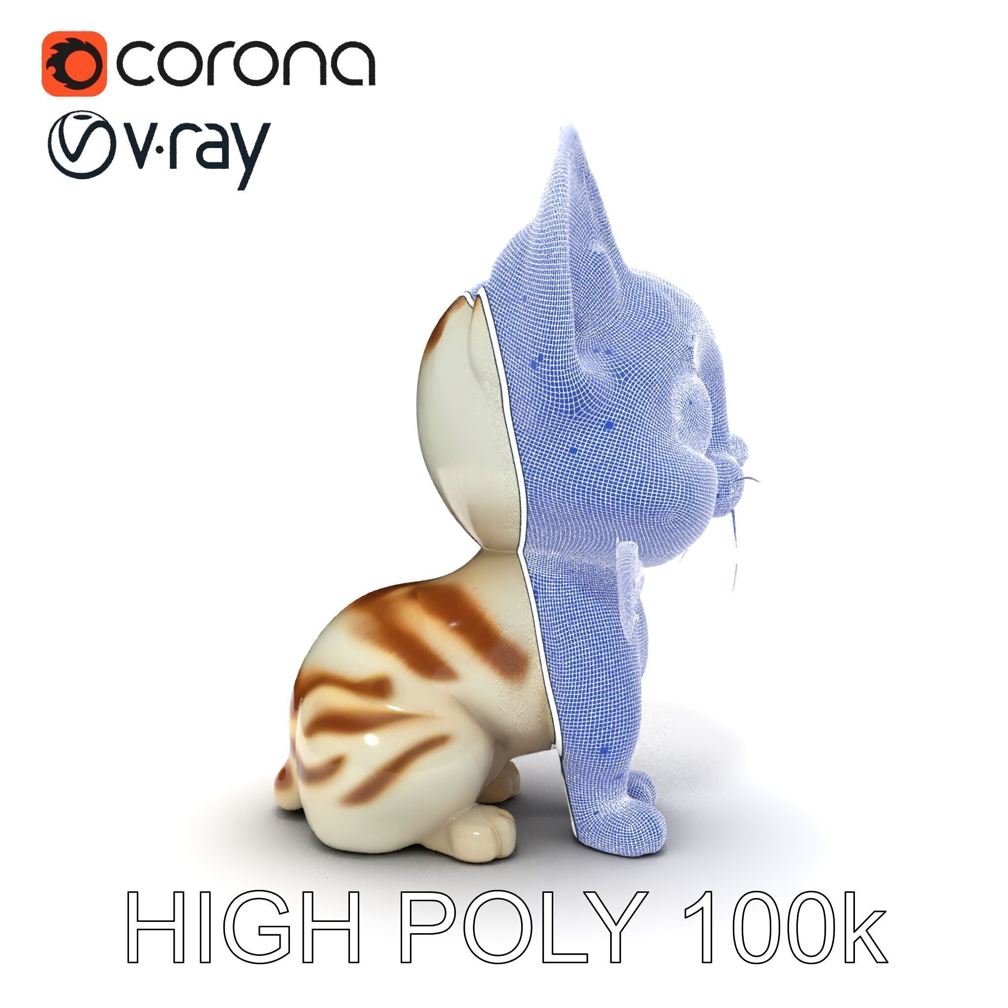 Adorable Kitten with Butterfly Model Pack Low-poly 3D model_32