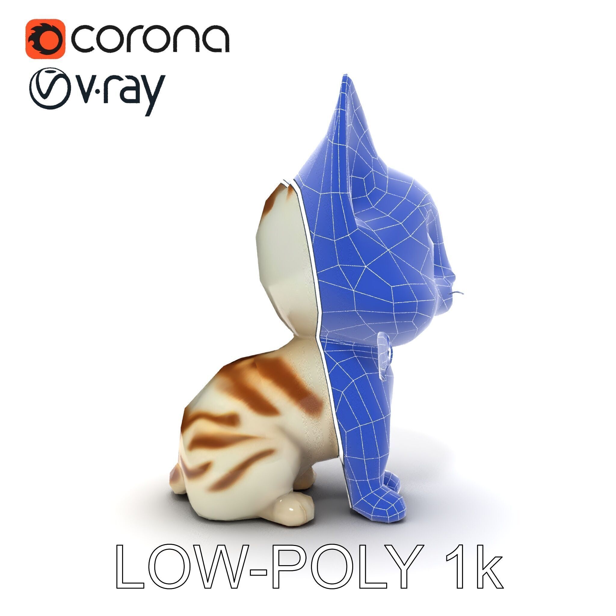 Adorable Kitten with Butterfly Model Pack Low-poly 3D model_21