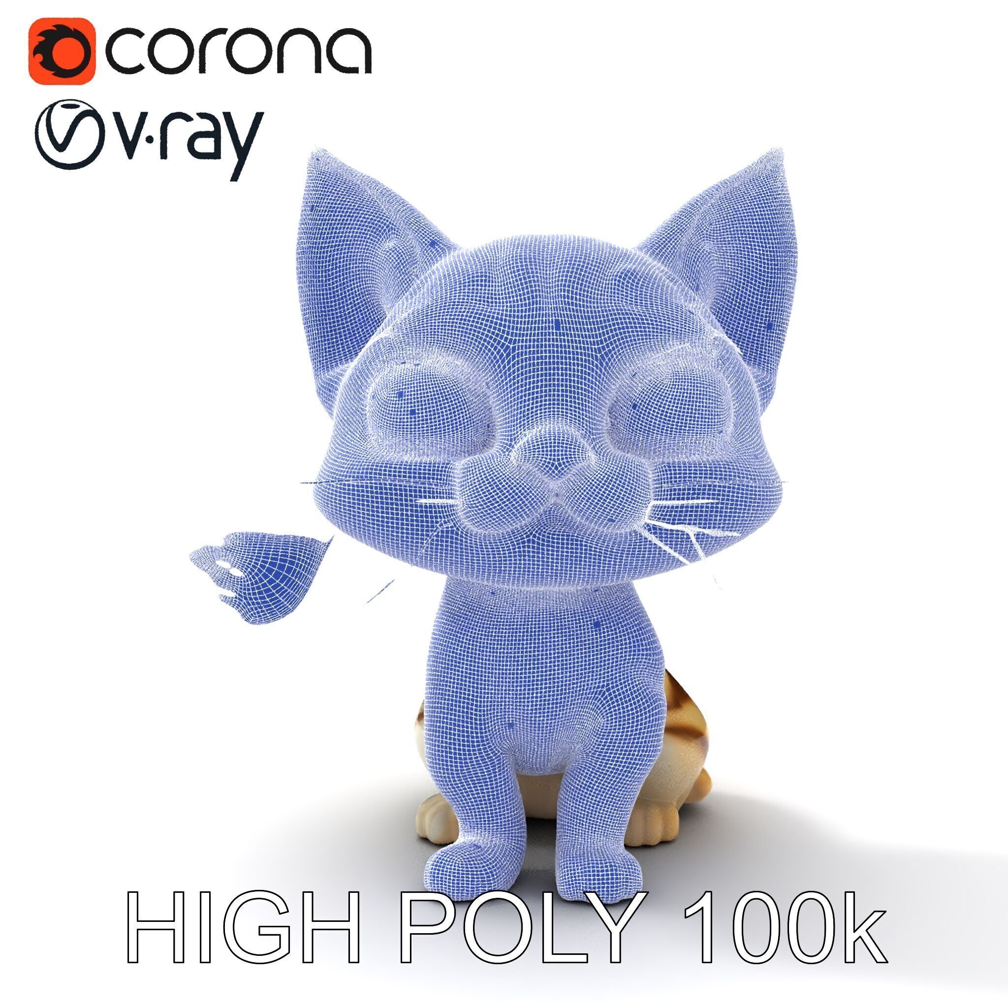 Adorable Kitten with Butterfly Model Pack Low-poly 3D model_8