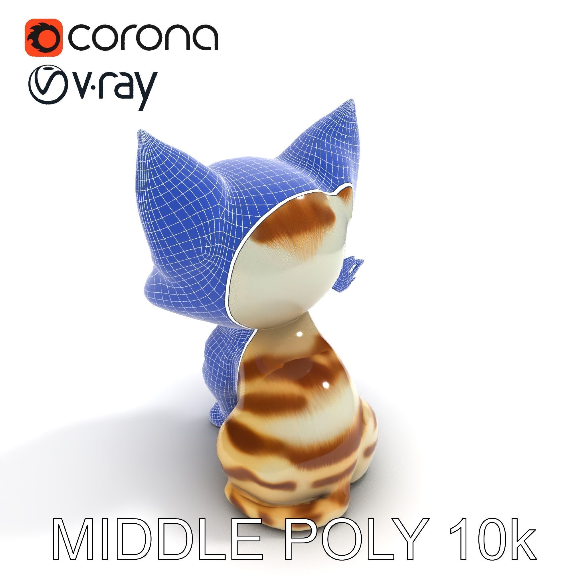 Adorable Kitten with Butterfly Model Pack Low-poly 3D model_27