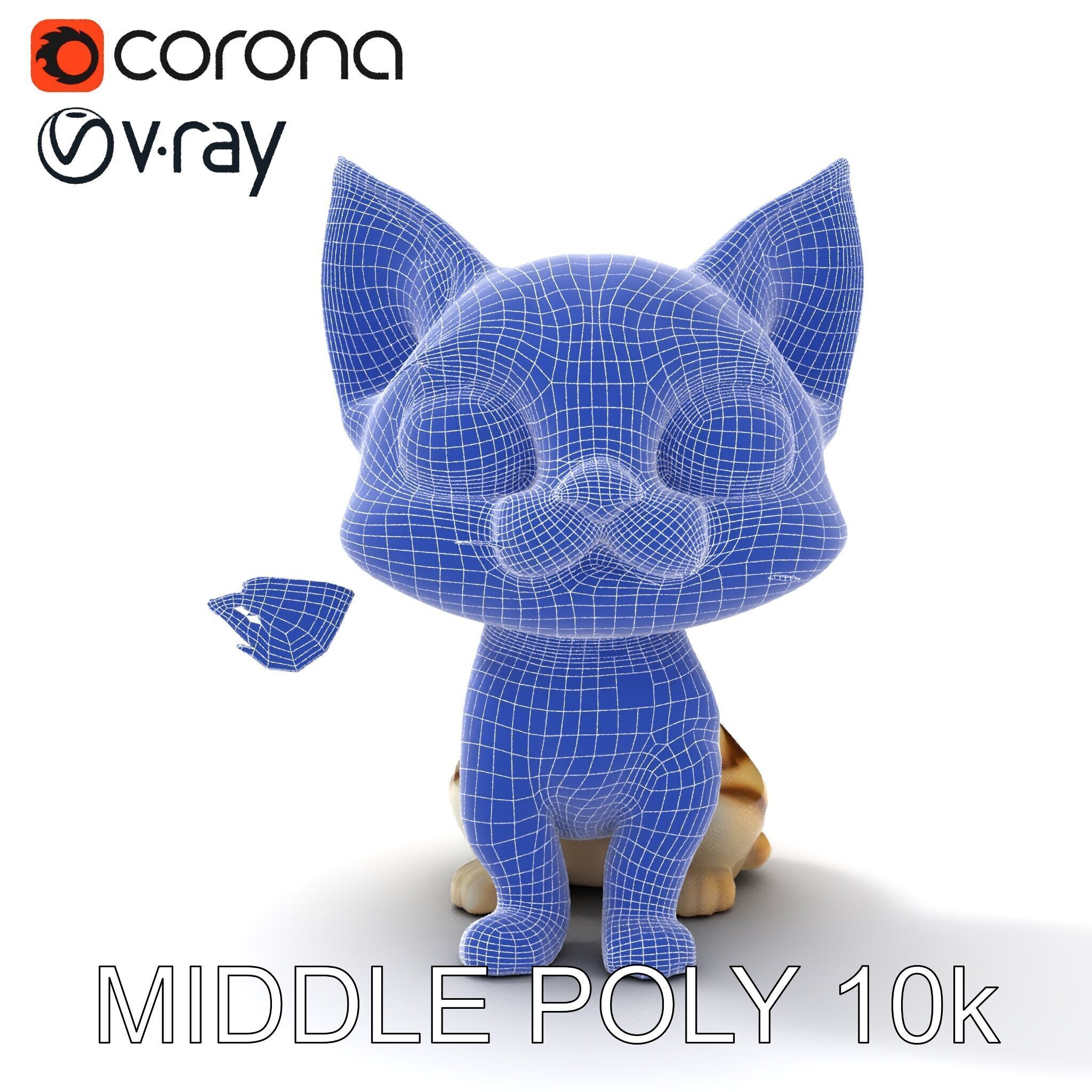 Adorable Kitten with Butterfly Model Pack Low-poly 3D model_6