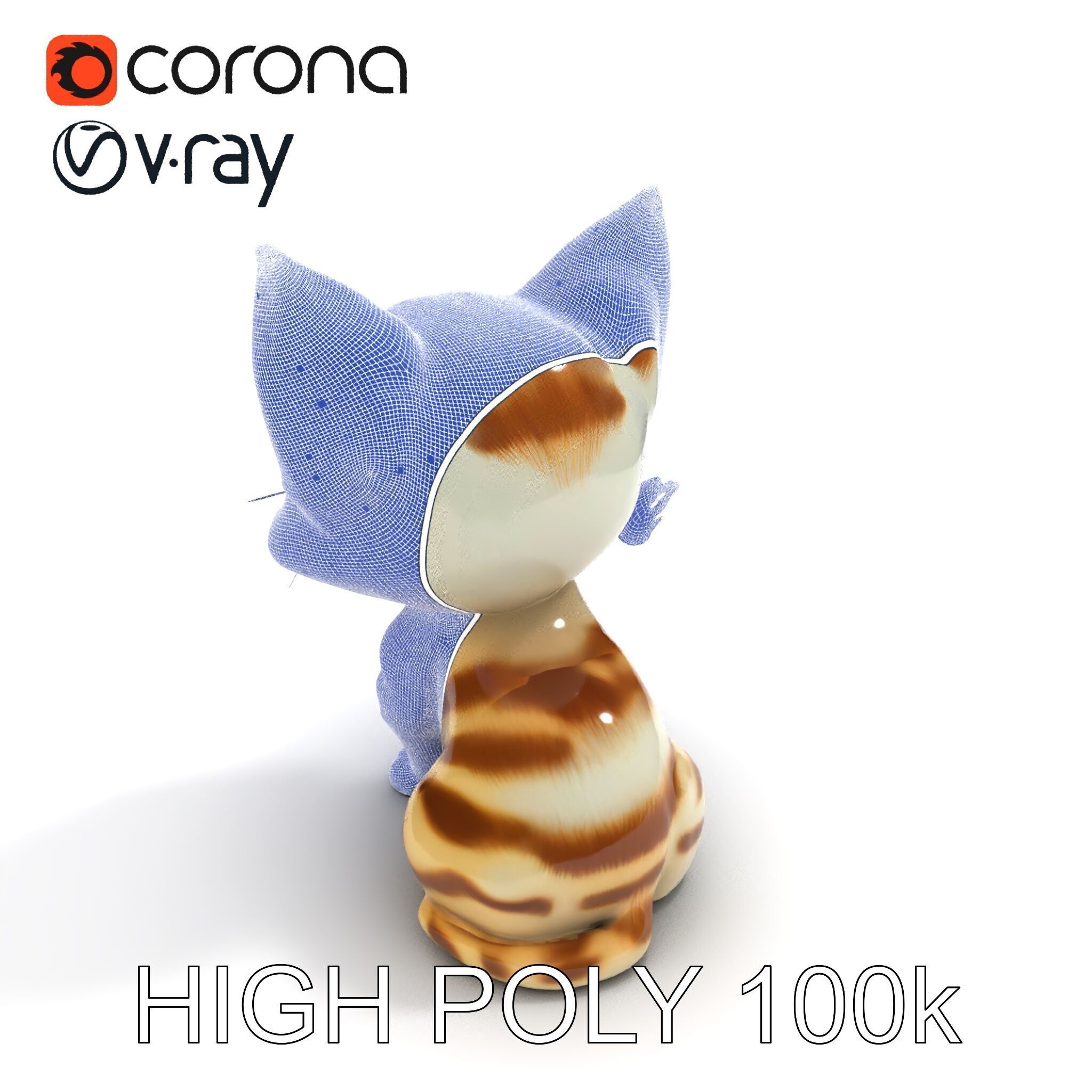 Adorable Kitten with Butterfly Model Pack Low-poly 3D model_19