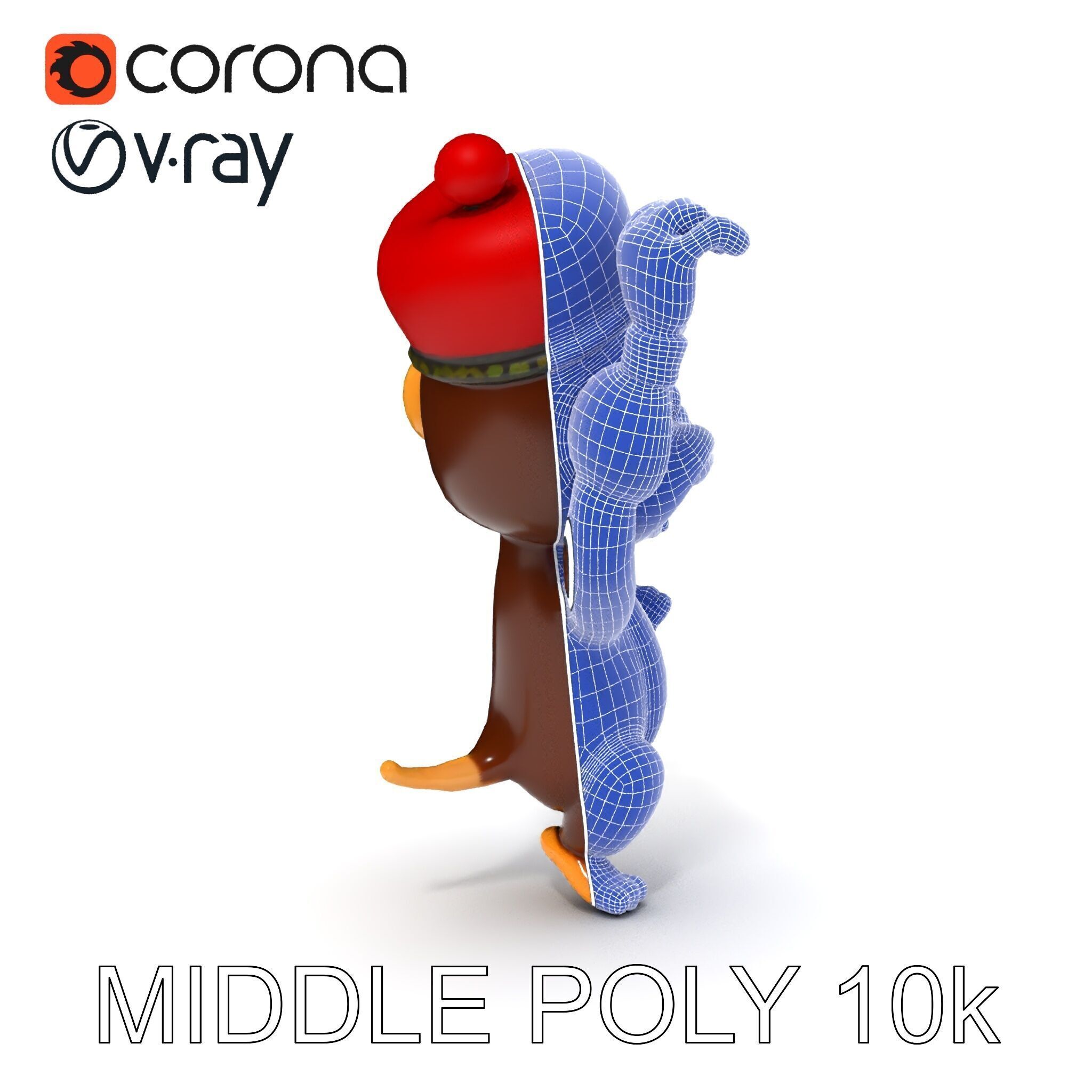 Cheerful Cartoon Monkey Model Pack for Animation and Games Low-poly 3D model_11