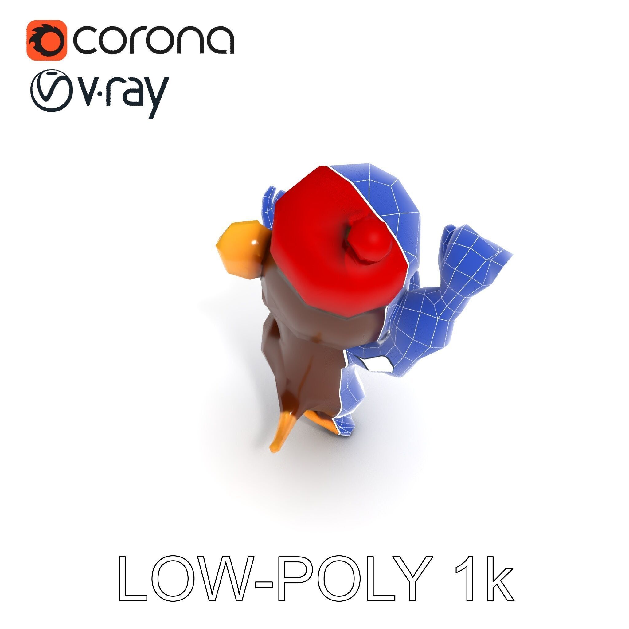 Cheerful Cartoon Monkey Model Pack for Animation and Games Low-poly 3D model_20