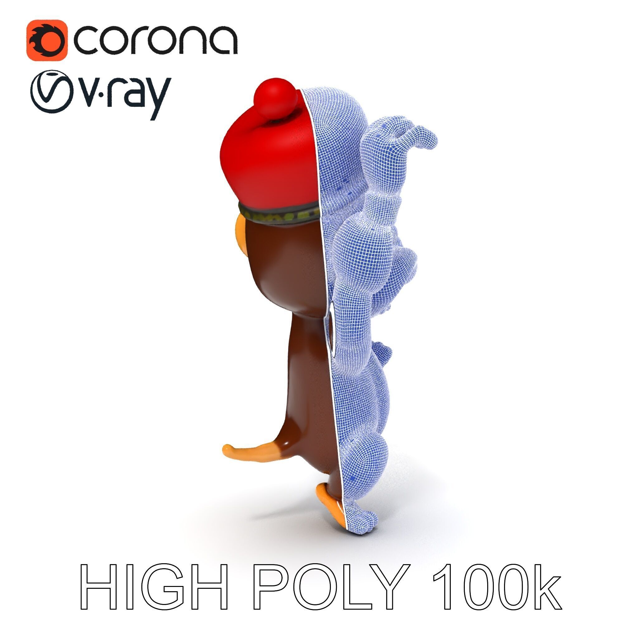 Cheerful Cartoon Monkey Model Pack for Animation and Games Low-poly 3D model_21