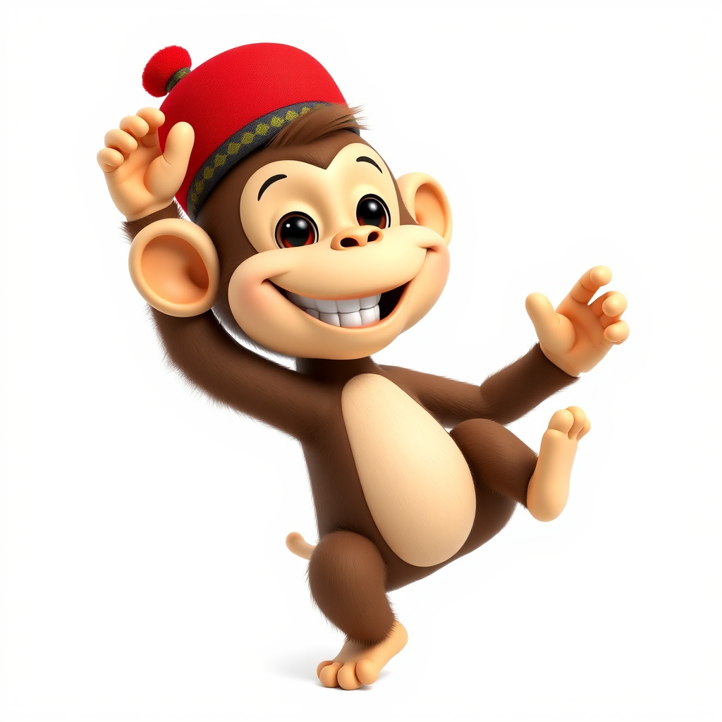 Cheerful Cartoon Monkey Model Pack for Animation and Games Low-poly 3D model_4