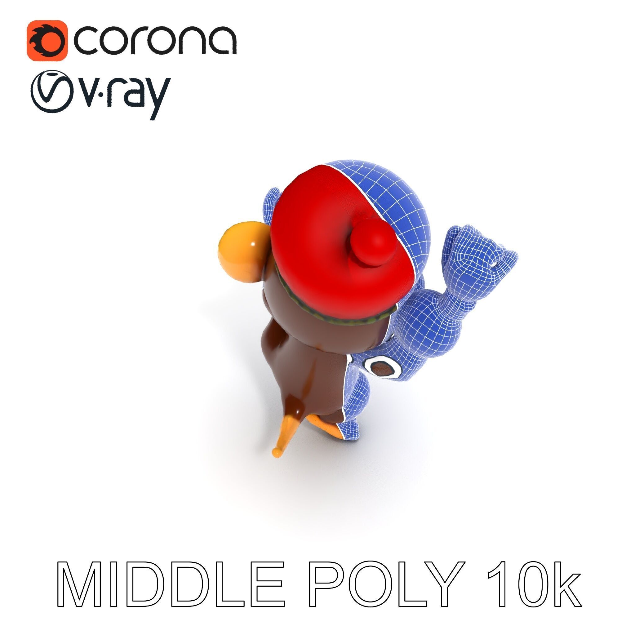 Cheerful Cartoon Monkey Model Pack for Animation and Games Low-poly 3D model_6