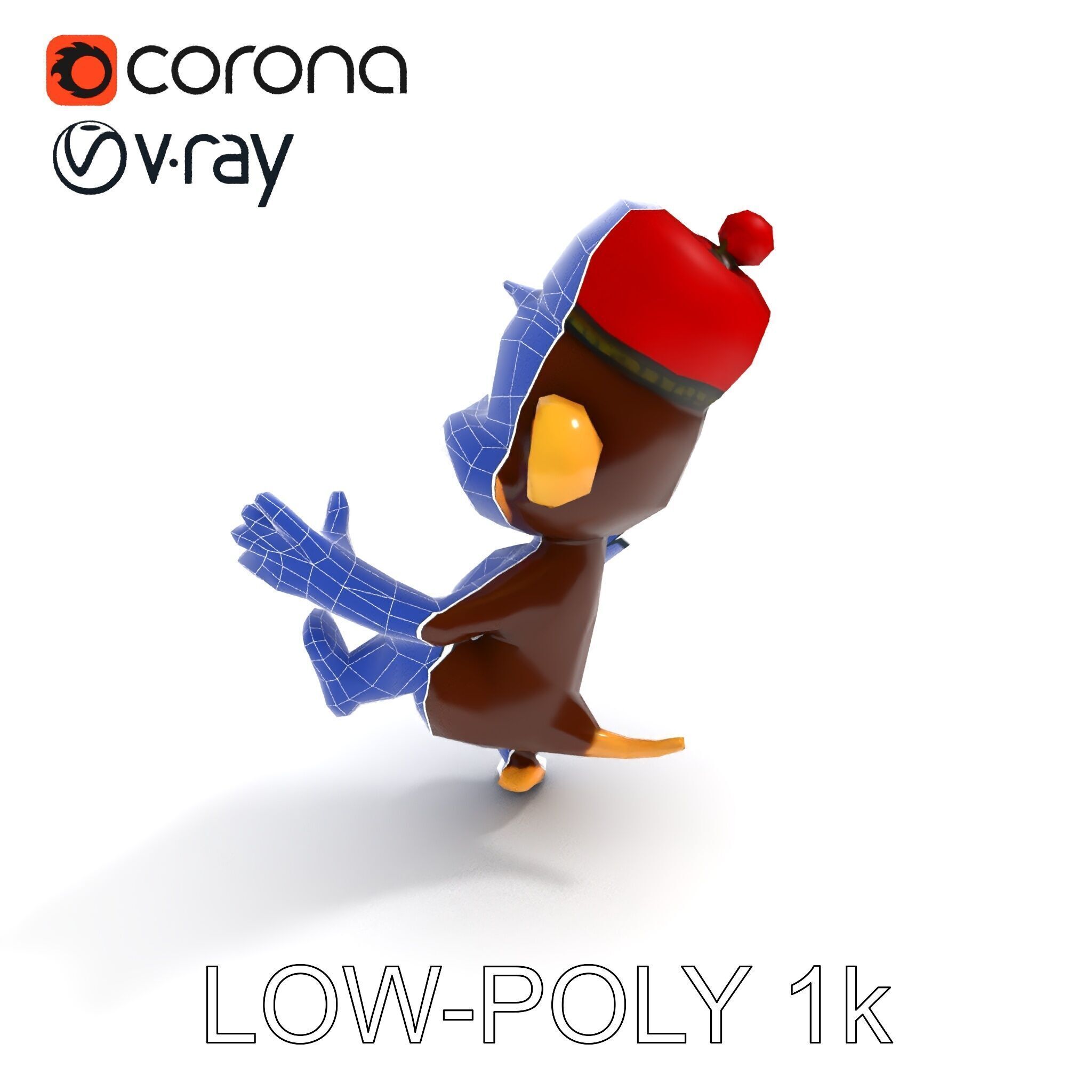 Cheerful Cartoon Monkey Model Pack for Animation and Games Low-poly 3D model_10