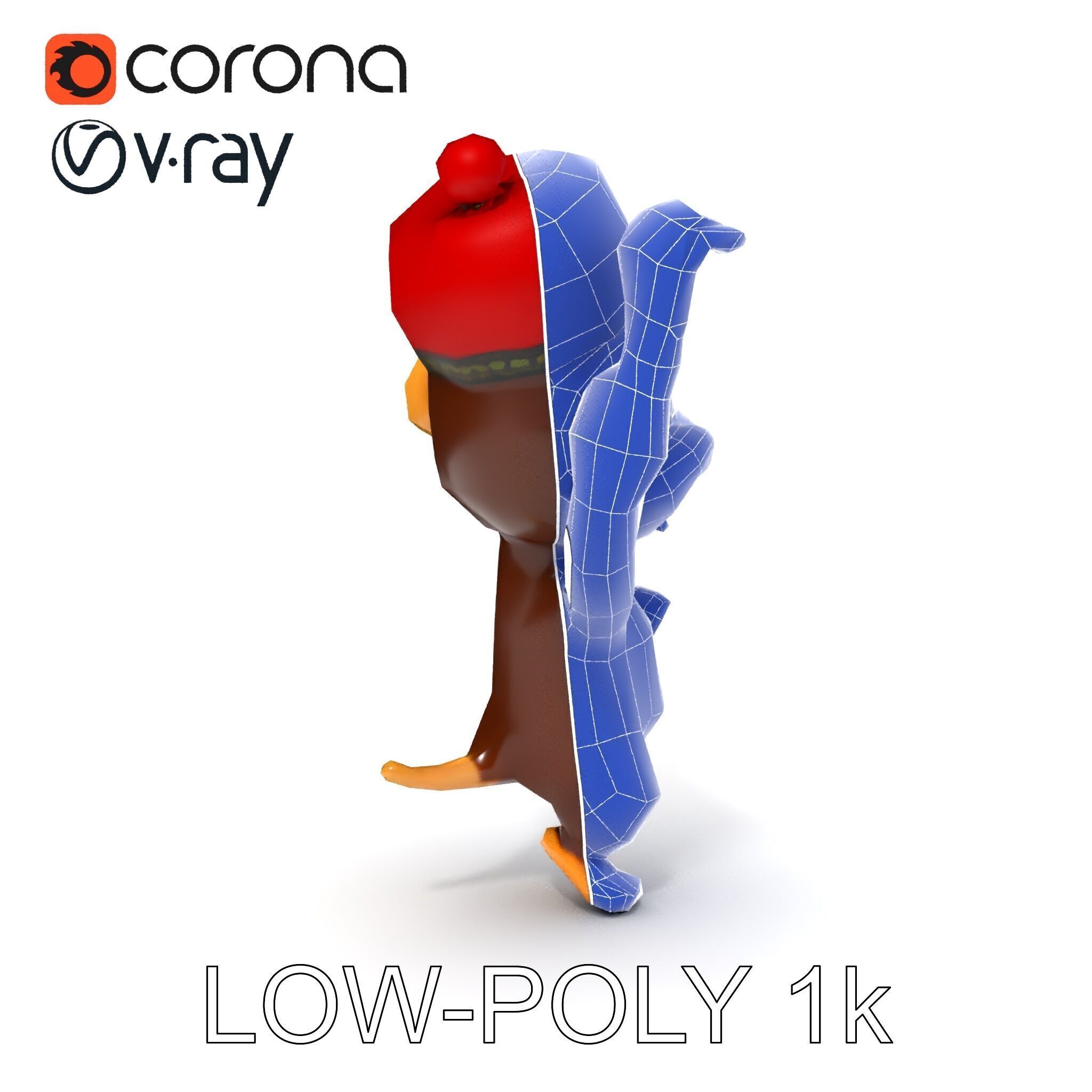 Cheerful Cartoon Monkey Model Pack for Animation and Games Low-poly 3D model_30