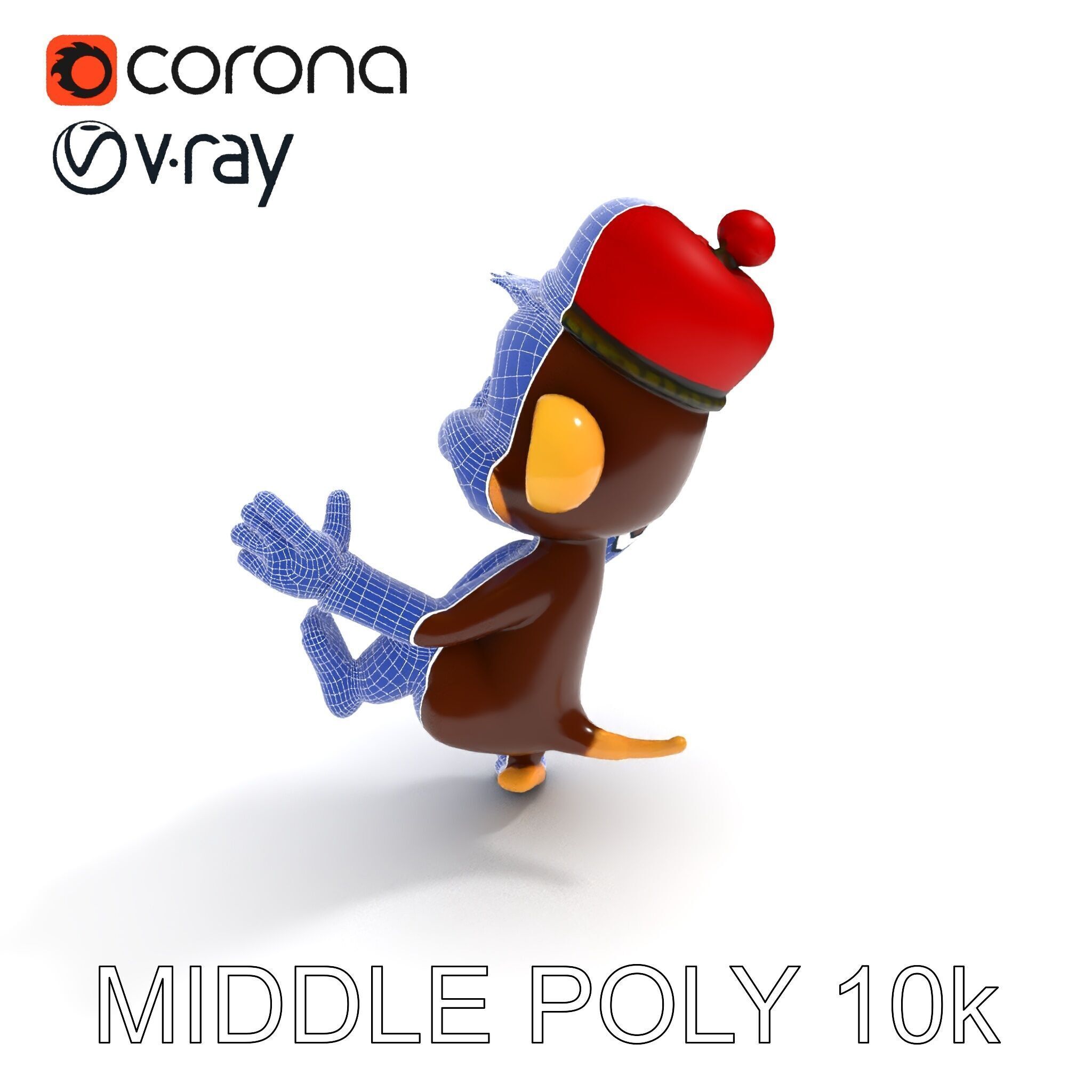 Cheerful Cartoon Monkey Model Pack for Animation and Games Low-poly 3D model_9